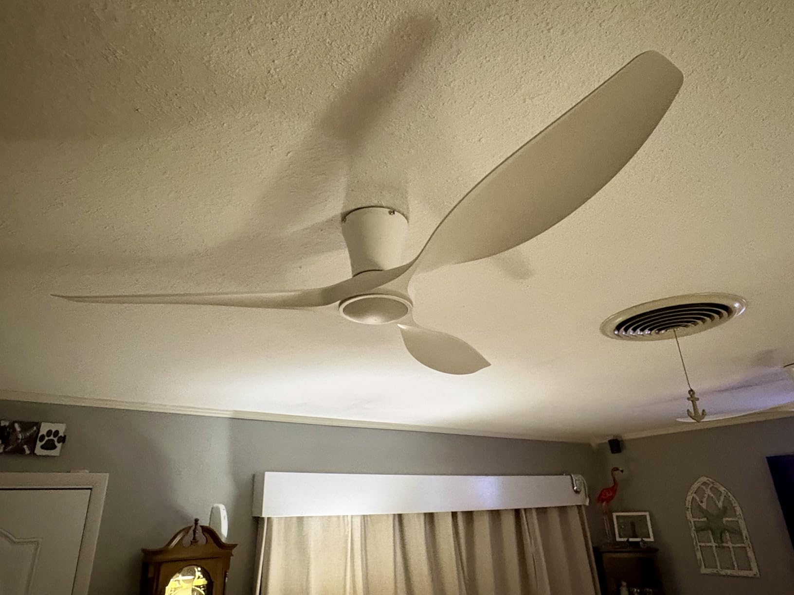 TALOYA 52 inch Ceiling Fans with Lights and Remote Control White | Modern Low Profile, Flush Mount, Quiet Reversible DC Motor, 3 Blades, for Bedroom Patio Indoor Covered Outdoor Use customer photo 1