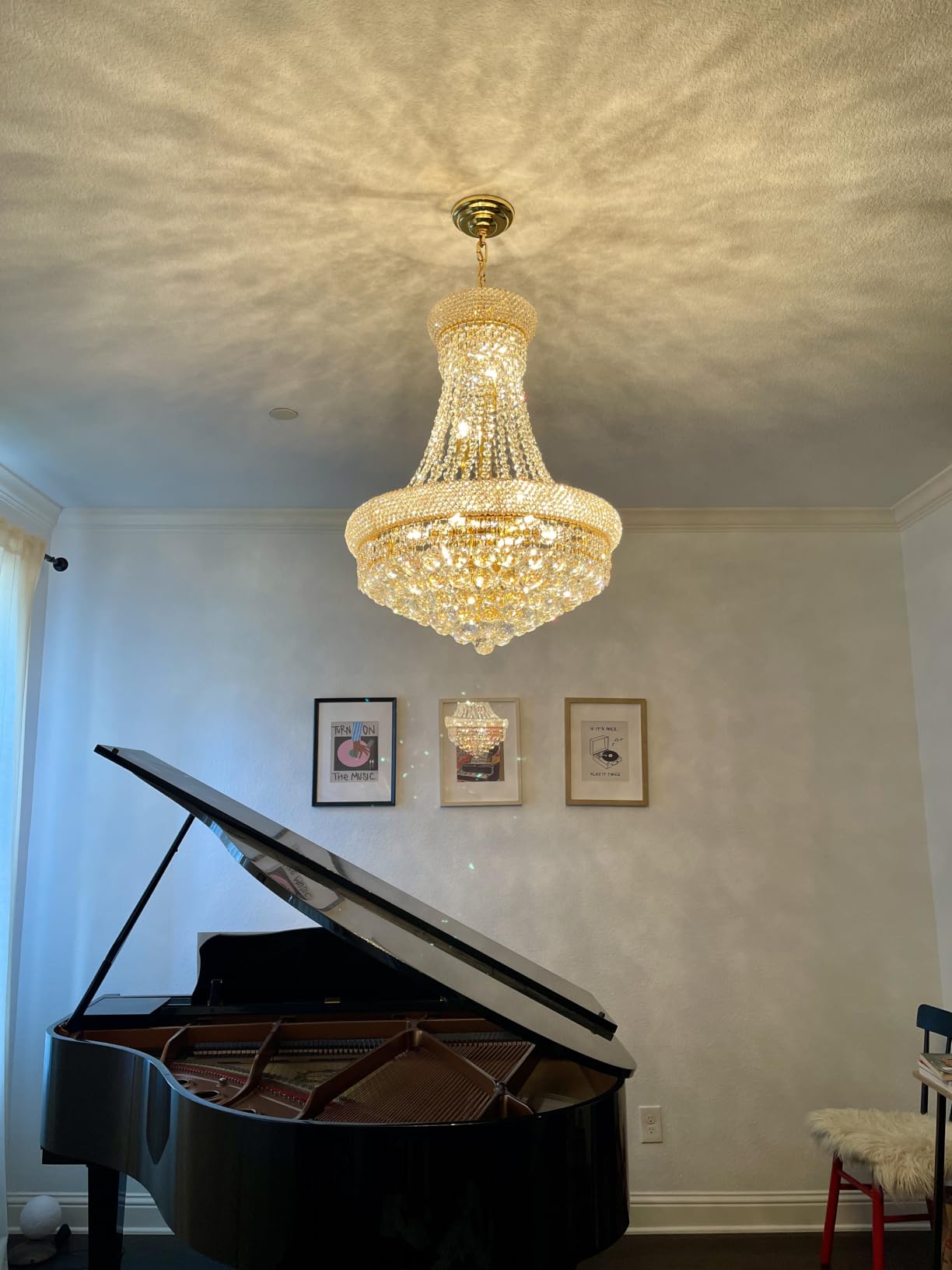 Chrome Crystal Chandeliers for Dining Room 12-Lights Empire Style K9 Crystal Chandeliers for Entryway customer photo 1