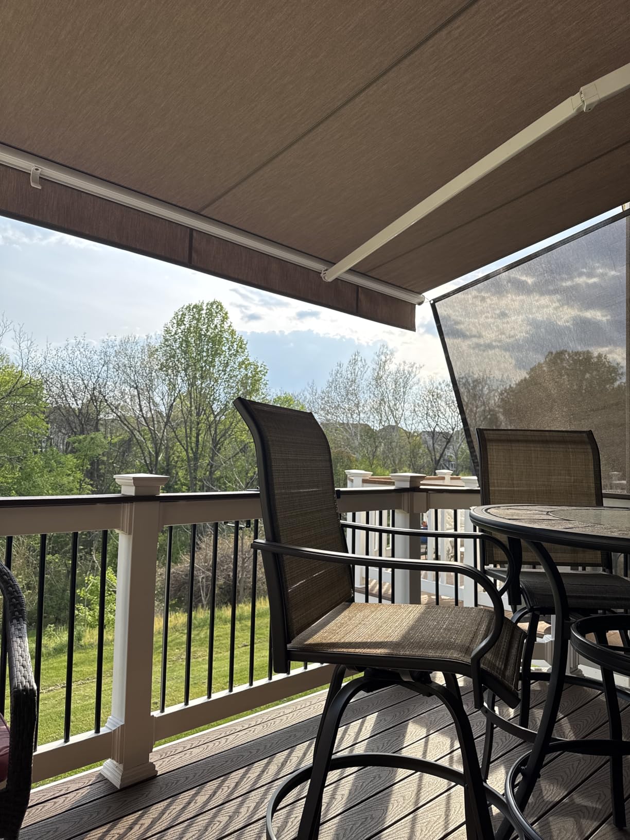 RV Awning Sun Shade Screen 8'x17'3''(Fit for 18' Awning),Black Mesh Shade Screen with Zipper,Universal Trailer Camper Awning Screen with Complete Kits,Improves Shadow and Privacy. customer photo 1