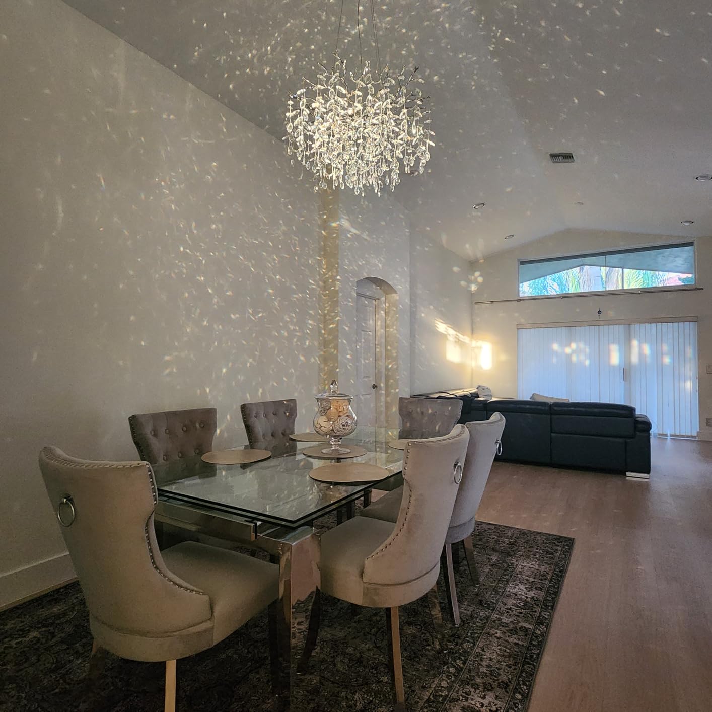 118 inch Large Crystal Chandeliers for High Ceilings 28-Light Silver Tree Branch Chandelier customer photo 2