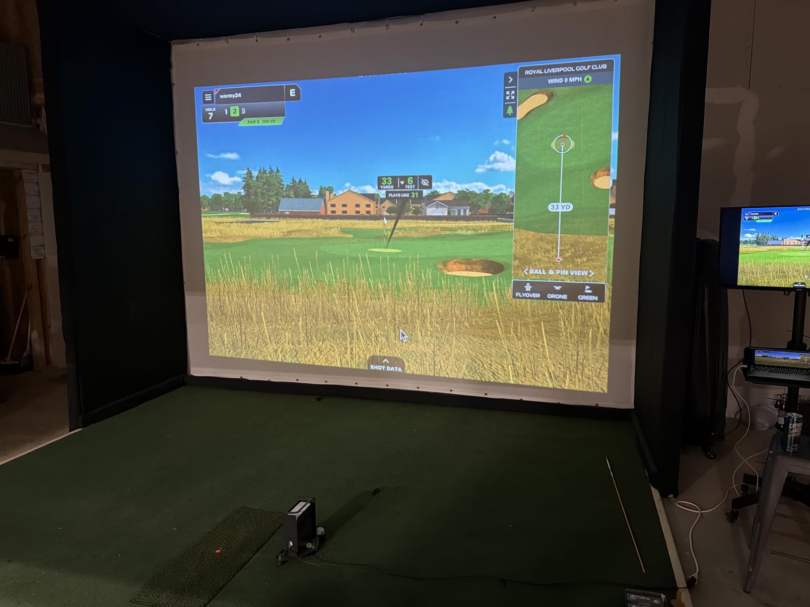 Golf Simulator Impact Screen, Premium Triple Layer Launch Monitor Projector Screen with HD Visuals, Indoor Practice Screen for Enclosure and Net, Hitting Screen with Grommets & Bungee Cords customer photo 2