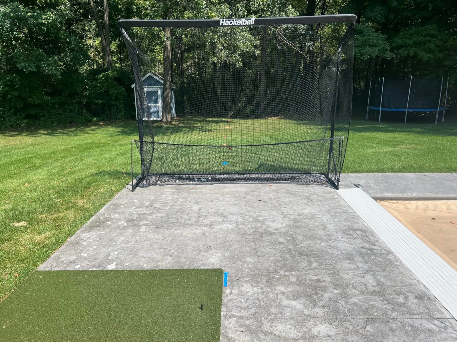 Haokelball Golf Practice Hitting Net for Driving Real Balls, 10x8ft Heavy Duty Netting for Indoor Outdoor with Side Barriers, Ball Return & Collection System, Silent Impact Target and Carry Bag customer photo 2