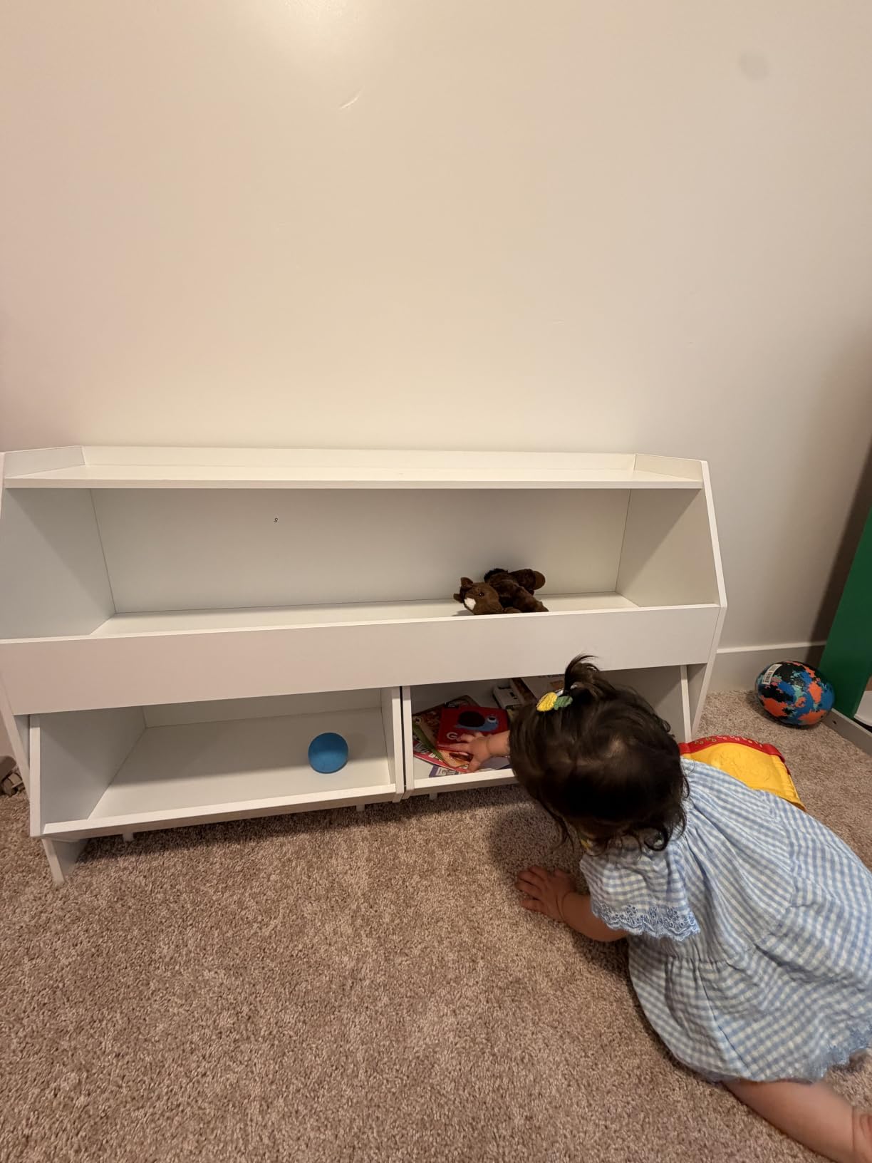 Fulhope Toy Storage Organizer for Kids, Toy Storage Cabinet with Drawers, Boys and Girls Toy Shelf with Wheels, Toy Organizer Kids Bookshelf with Storage for Nursery, Playroom, Bedroom (Burlywood) customer photo 2