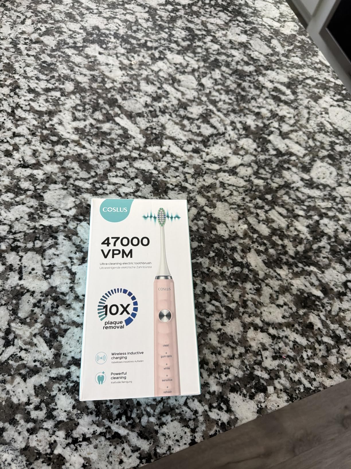COSLUS Sonic Electric Toothbrush for Adults C40(DY-108Pro): 47000 VPM for Deep Cleaning with Travel Case - 5 Modes for Sensitive Teeth & Brace, Wireless Charging, 6 Brush Heads for Family, Black customer photo 1