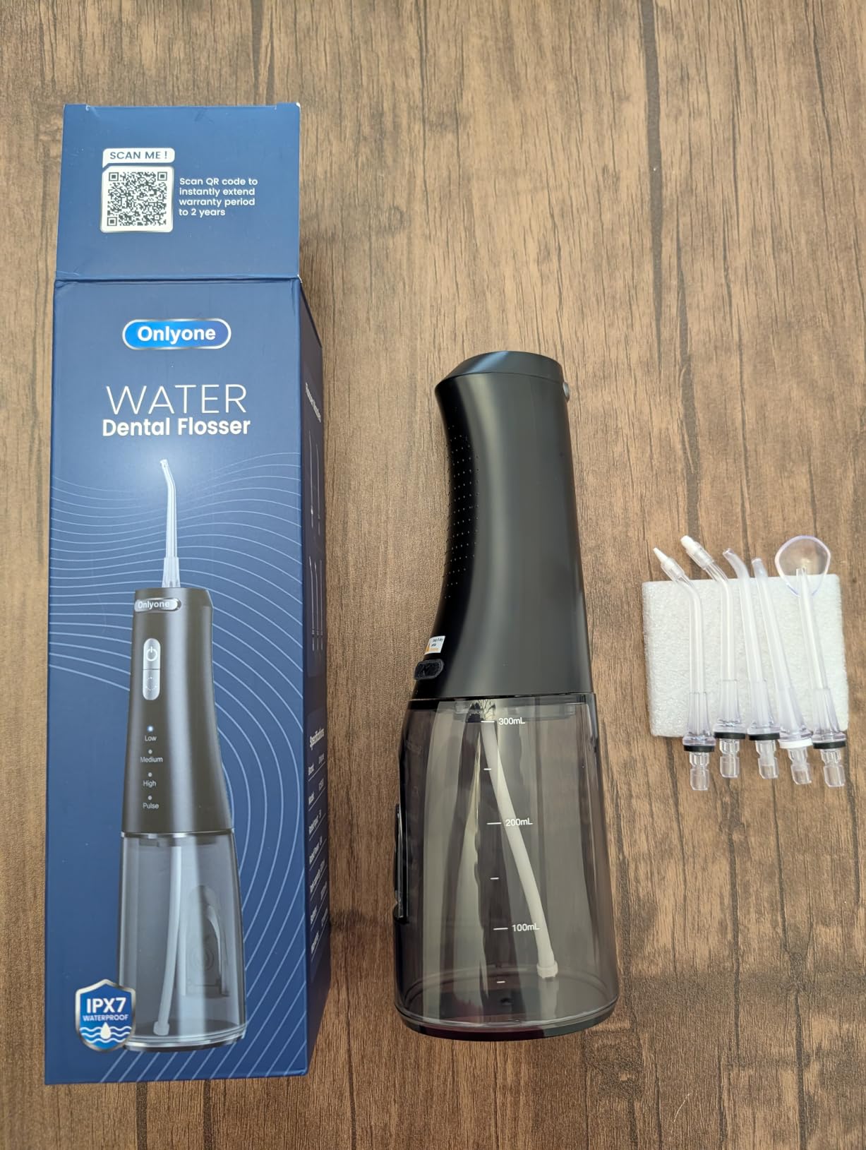 Onlyone Water Flosser with Adjustable Water Pressure for Daily Oral Care, Rechargeable Portable Oral Irrigator for Orthodontic & Sensitive Gums, Cordless for Home and Travel Use, 300ML Larger Tank customer photo 1