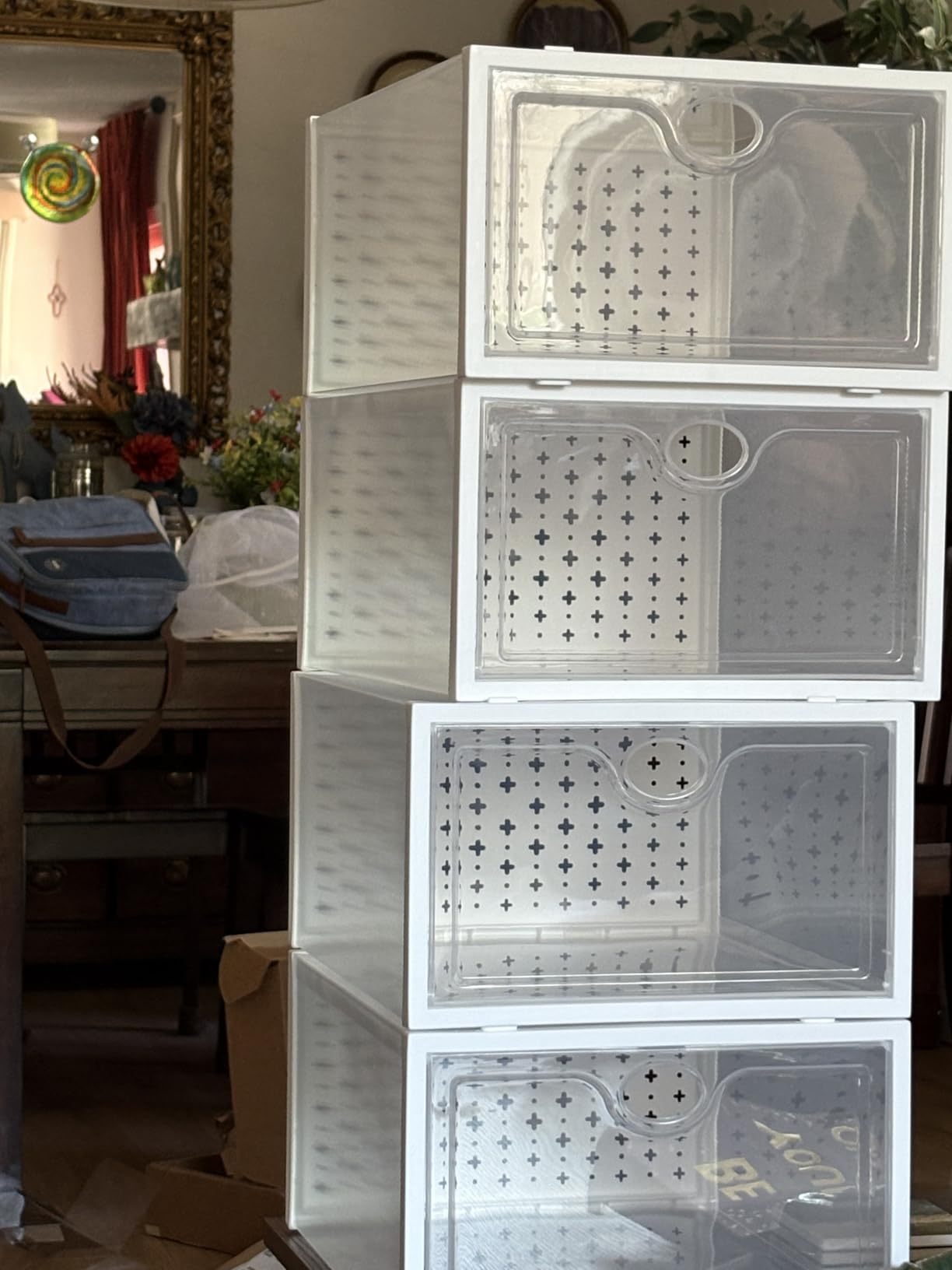 15 Pack X-Large Shoe Storage Boxes, Shoe Organizer Clear Stackable | Fit US Size 11, 6.2