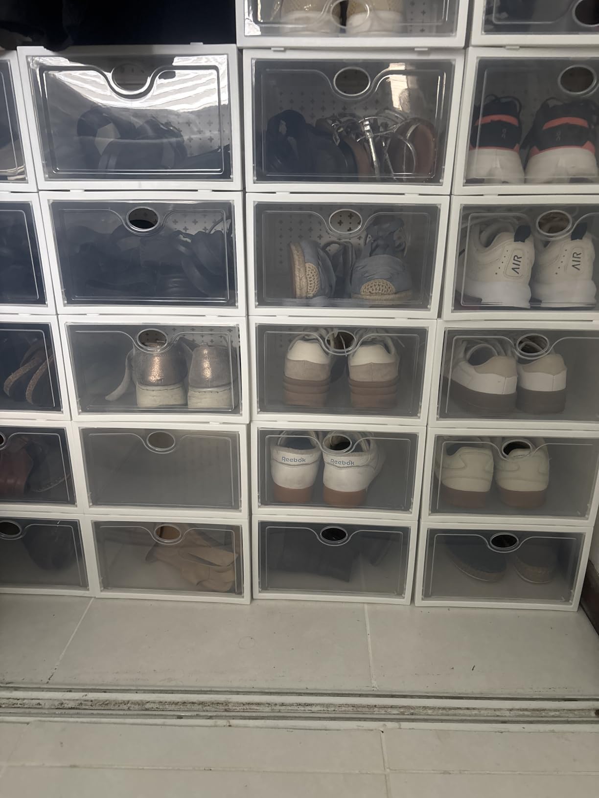 15 Pack X-Large Shoe Storage Boxes, Shoe Organizer Clear Stackable | Fit US Size 11, 6.2