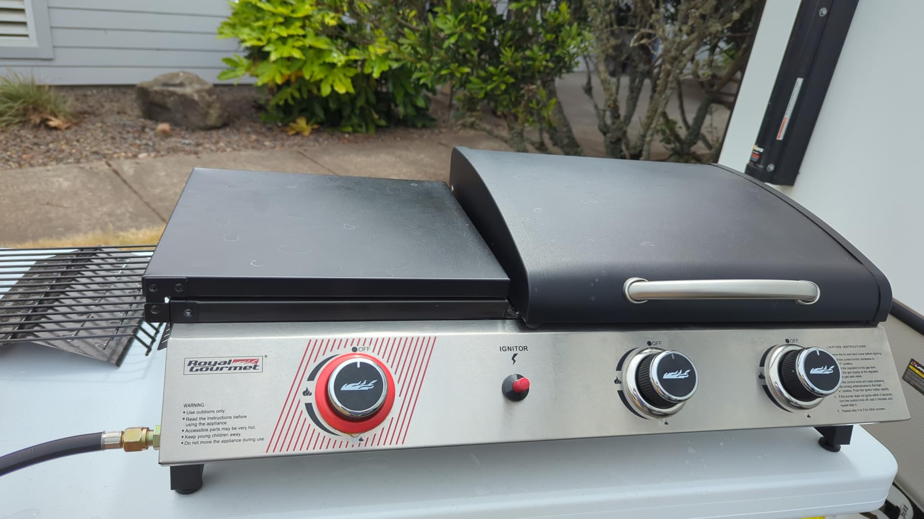Royal Gourmet PD1305H 3 Burner Propane Gas Grill and Griddle Combo with Lid, 3-in-1 Grill Griddle Combo with 29,000 BTUs Output for Outdoor Cooking, 364 Sq. In. Cooking Area customer photo 1