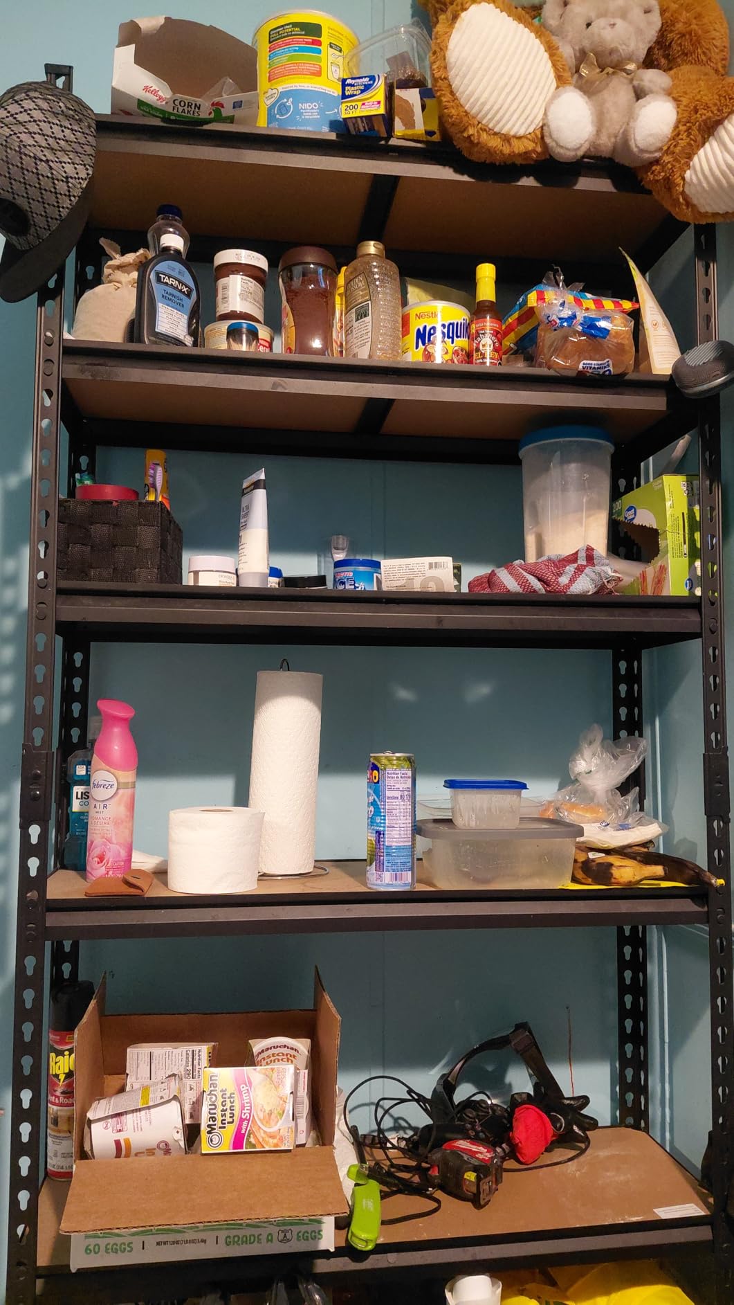 REIBII 5 Tier Garage Shelving, Adjustable Storage Shelves, 35.5