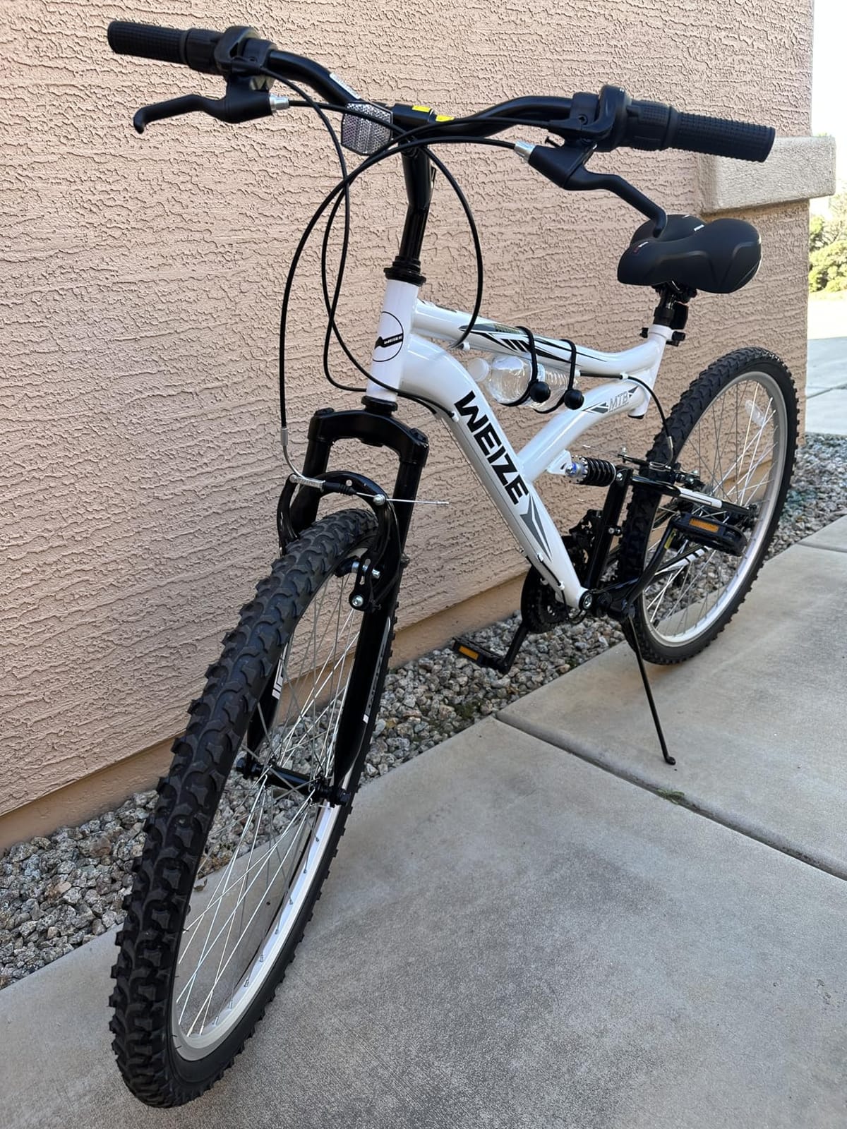 WEIZE Mountain Bike, 24 26 27.5 inch Outdoor Cycling Bike, 18-Speed/High-Carbon Steel/Dual Full Suspension, Adjustable Ergonomic Seat for Men Women Adult, MTB Bicycle with Suspension Fork customer photo 1