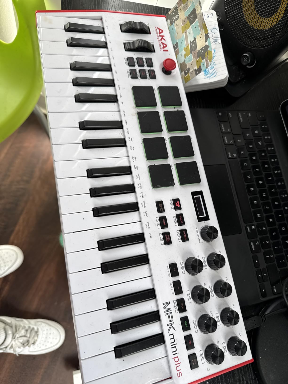 Akai Professional MPK Mini Plus 37-Key USB MIDI Keyboard Controller, White | Velocity-Sensitive Mini Keys, 8 MPC Pads, 64 Step Sequencer, MIDI/CV/Gate I/O, Software Suite Included, for Beat Makers customer photo 2