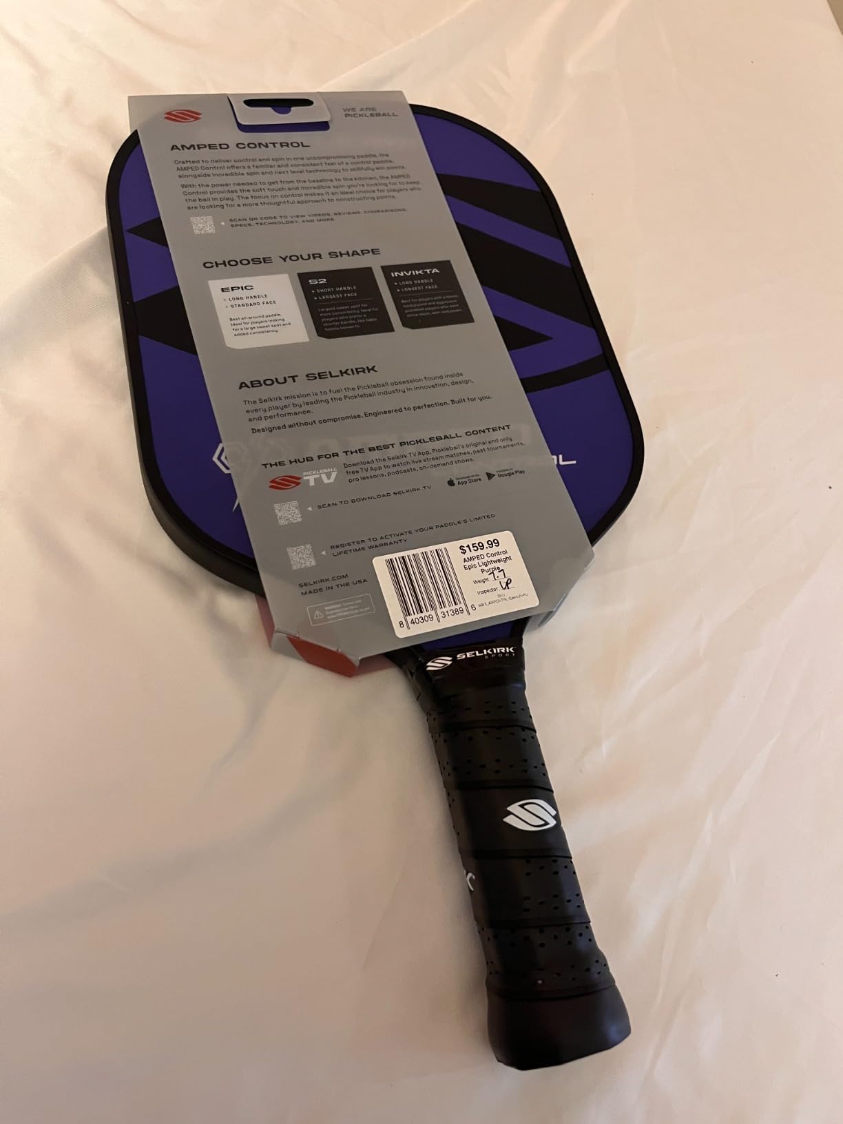 Selkirk Sport Amped Control Pickleball Paddles | Fiberglass | 16mm X5 Core | Easy-Control Pickleball Racket with Textured Spin Face customer photo 2
