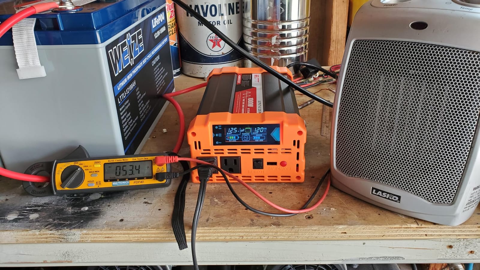 BELTTT 1000Watt Pure Sine Wave Inverter 12V DC to 120V AC for RV, Truck, Off-Grid, Solar Inverter 12V to 110V Converter with Dual AC Socket and 5V 2.1A USB, Power Inverter, Intelligent LCD, 2000W Peak customer photo 1