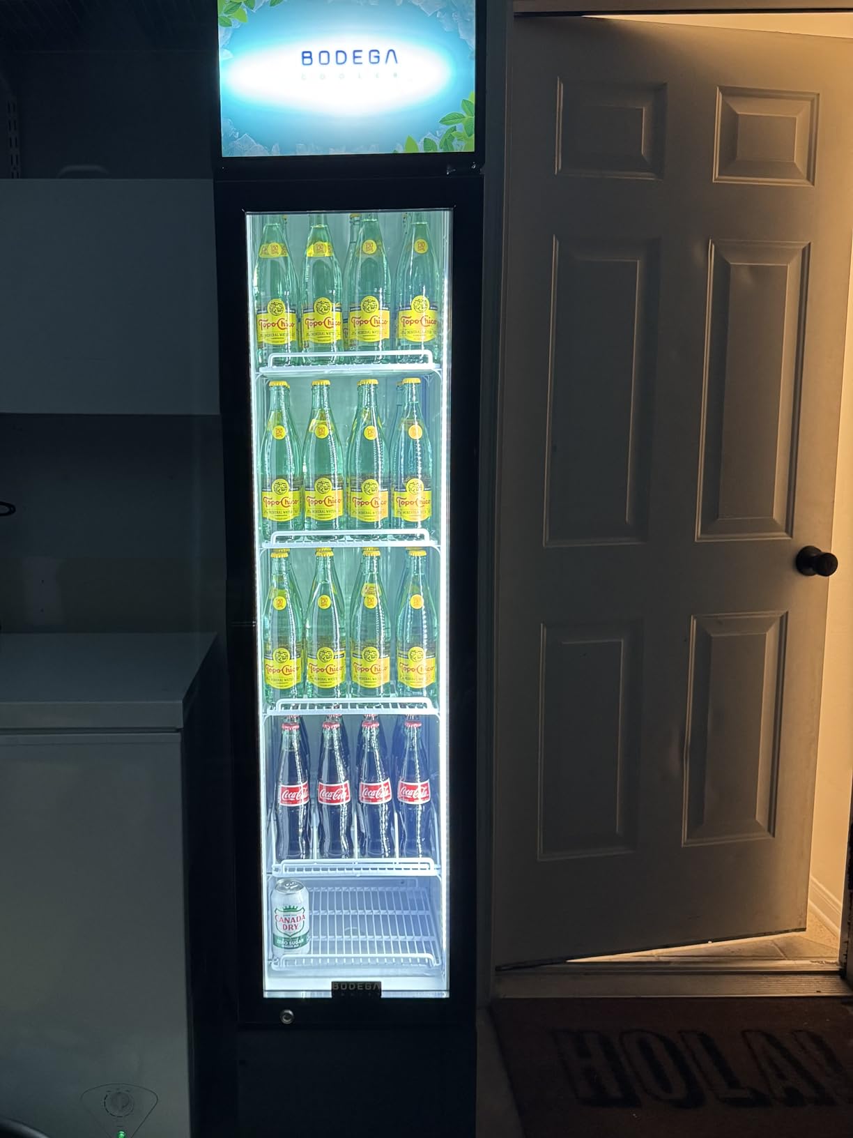 BODEGACOOLER Commercial Refrigerator, 27.02Cu.Ft Glass Door Beverage Cooler | Upright Double Door Merchandiser Display Refrigerator with Soft LED Light, Adjustable Shelves, 4 Heavy-Duty Casters customer photo 2