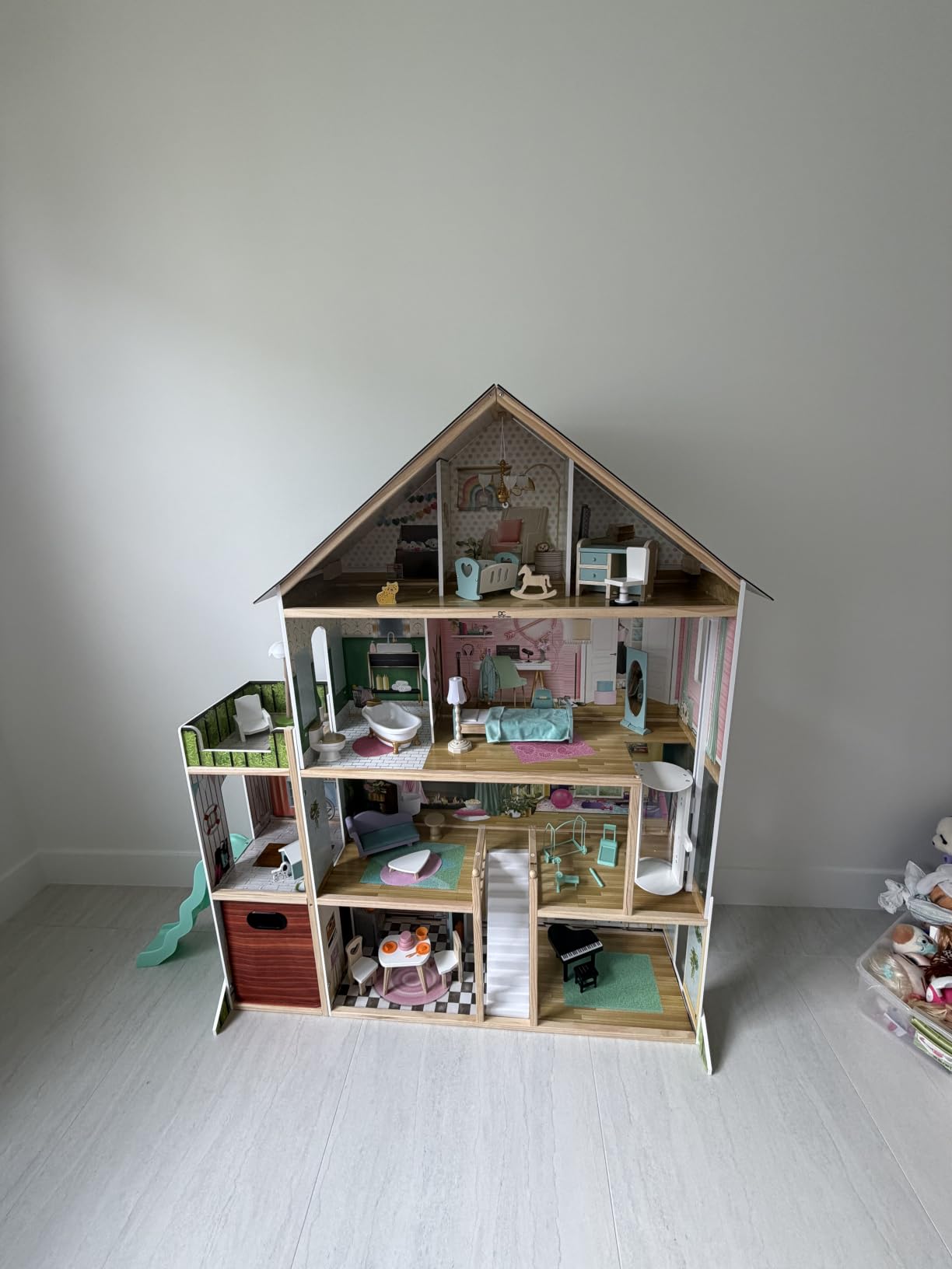 Delta Children Deluxe Maui Dollhouse - Large 4-Story Dollhouse with 12 Rooms Includes 50 Accessories - Working Elevator, Wave Slide, Lights/Sounds - Fits 12-inch Dolls - Pretend Play Gift for Ages 3+ customer photo 1