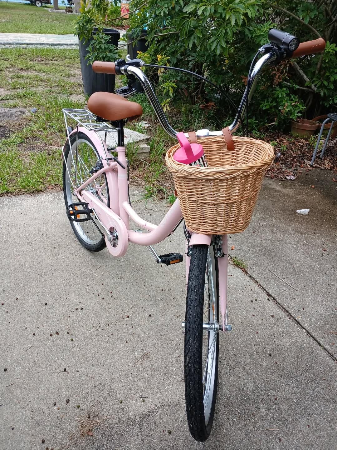 Max4out Women Bike Beach Cruiser Bike for Adult, 24 & 26 Inch Comfort Bikes with Rattan Front Basket, Womens Bicycle with Adjustable Seat and Dual V-Brake customer photo 2