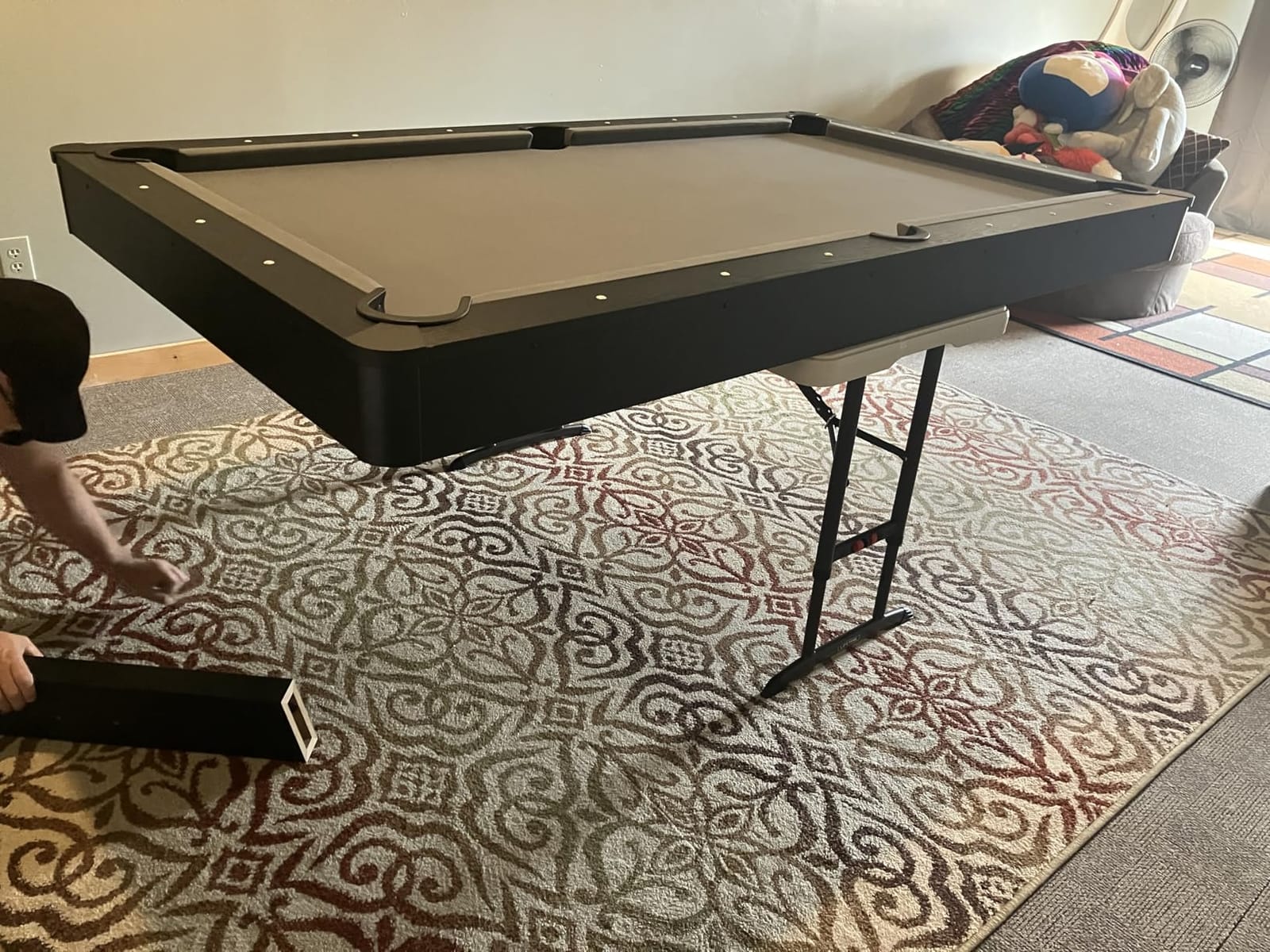 GoSports 7 and 8 ft Pool Tables with Wood Finish - Gray, Black, or Green Felt - Billiards Game Room Table for Adults & Family - Accessories Not Included customer photo 1