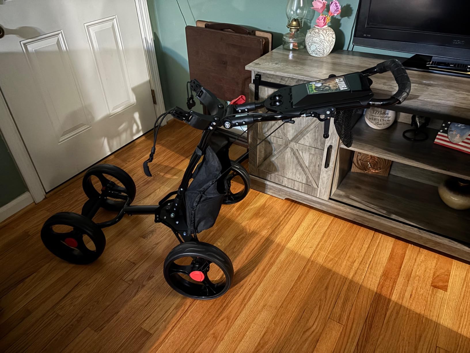 CruiseMaster V8 Golf Push Cart, 1-Click Folding Design | 4-wheel design, 300 lbs load capacity, 10