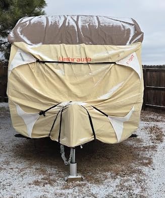 Umbrauto Travel Trailer RV Cover 30' ~ 33' - Upgraded 9-Layers Top Camper Cover, Waterproof & Windproof Heavy Duty Toy Hauler RV Cover for Winter Snow with Tongue Jack Cover, Gutter Covers customer photo 1