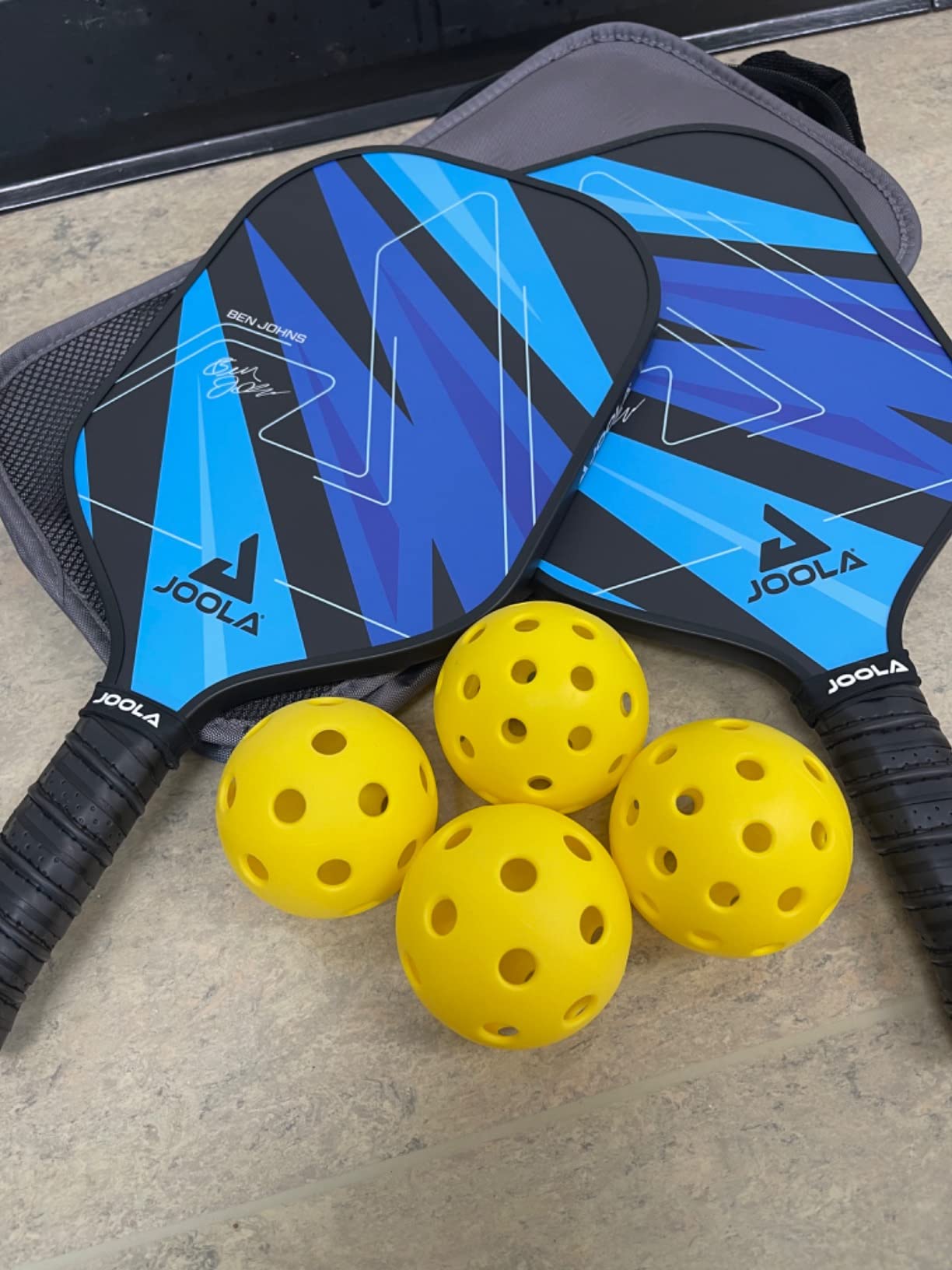 JOOLA Pickleball Paddles Set of 2 - Multiple Colors - Reinforced Fiberglass Surface - Lightweight, Durable, Beginner-Friendly Racket Design - Set Includes Balls & Bag - USAP Approved customer photo 2