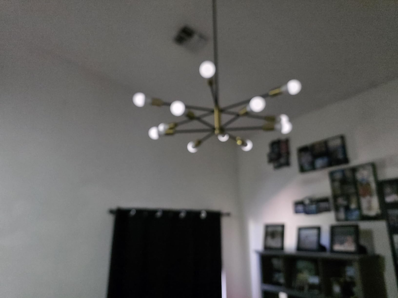 MQMQA 12-Light Sputnik Chandelier, 33-Inch Black and Brushed Gold Mid Century Modern Fixture customer photo 1