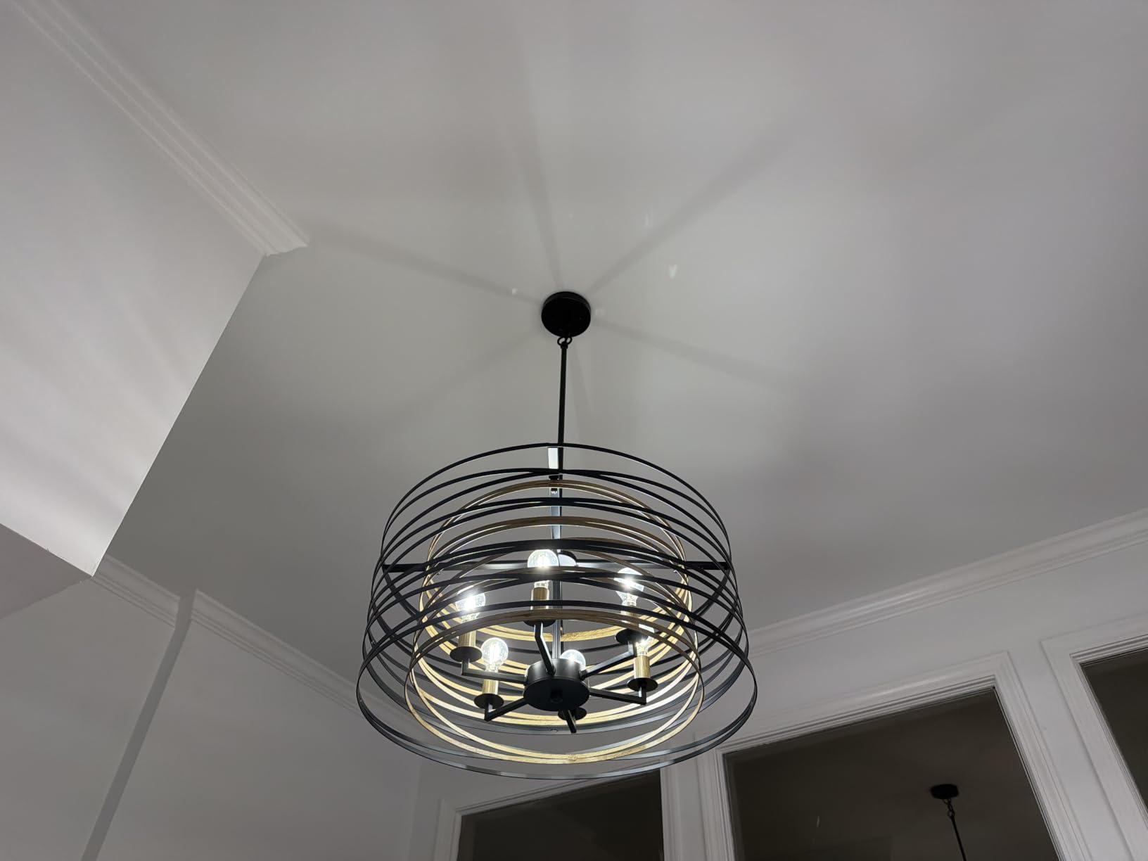 40-Inch Large Farmhouse Rectangular Chandelier, 6-Light Black Matte Linear Dining Fixture customer photo 1