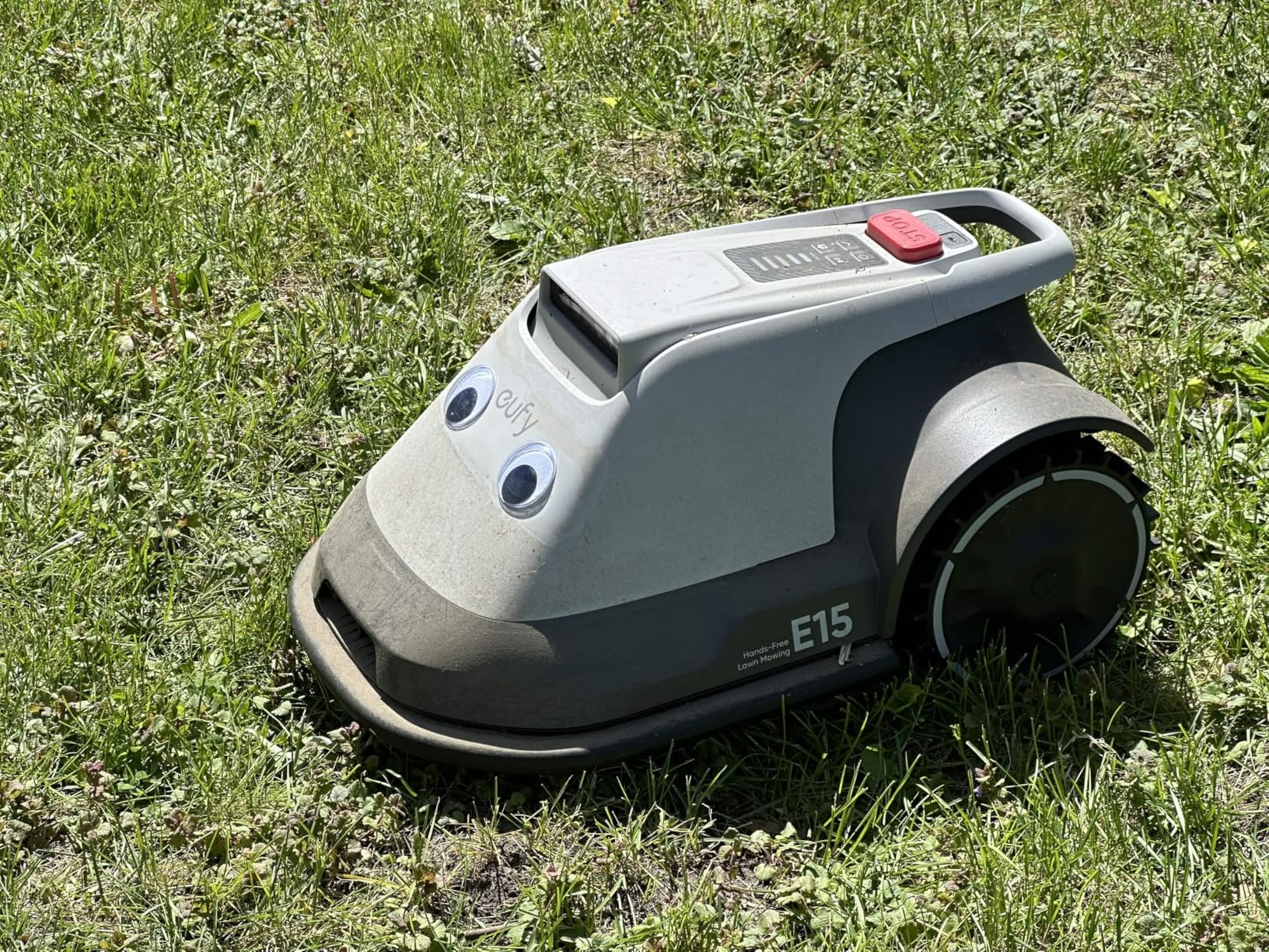 eufy Robot Lawn Mower E15, Auto Mapping, Pure Vision Navigation | Wire Free RTK Free, Multi-Zone Management, AI Obstacle Avoidance, APP Control, 18-Degree Slope, Cut Height 1