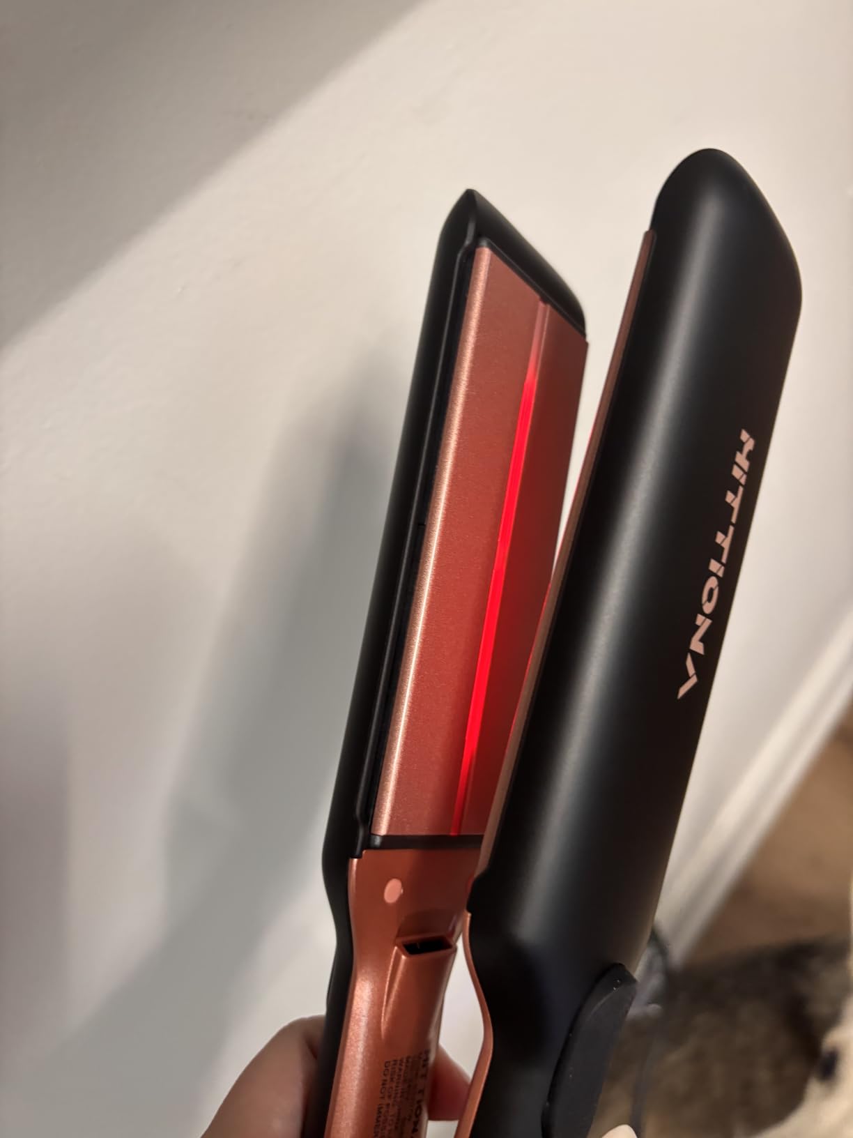 HITTIONA Wide Hair Straightener for Women, Infrared Ionic Sonic Vibration Anti-Frizz Tool, 5s Fast Heat-Up, 1.75
