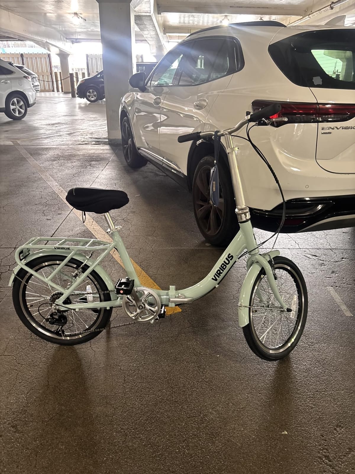 VIRIBUS Folding Bike for Adults, 20 inch Foldable Bike 7 Speed, Lightweight Compact Bicycle, Portable Collapsible Bikes for Adult Men Women City Commuters, 90% Pre-Assembled, Fold Up Bikes customer photo 2