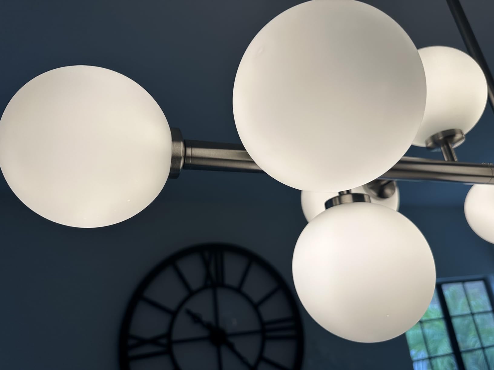 55-Inch Long Brass Gold Globe Sputnik Linear Chandelier, 16 Lights Mid Century Modern Dining Room Fixture customer photo 2