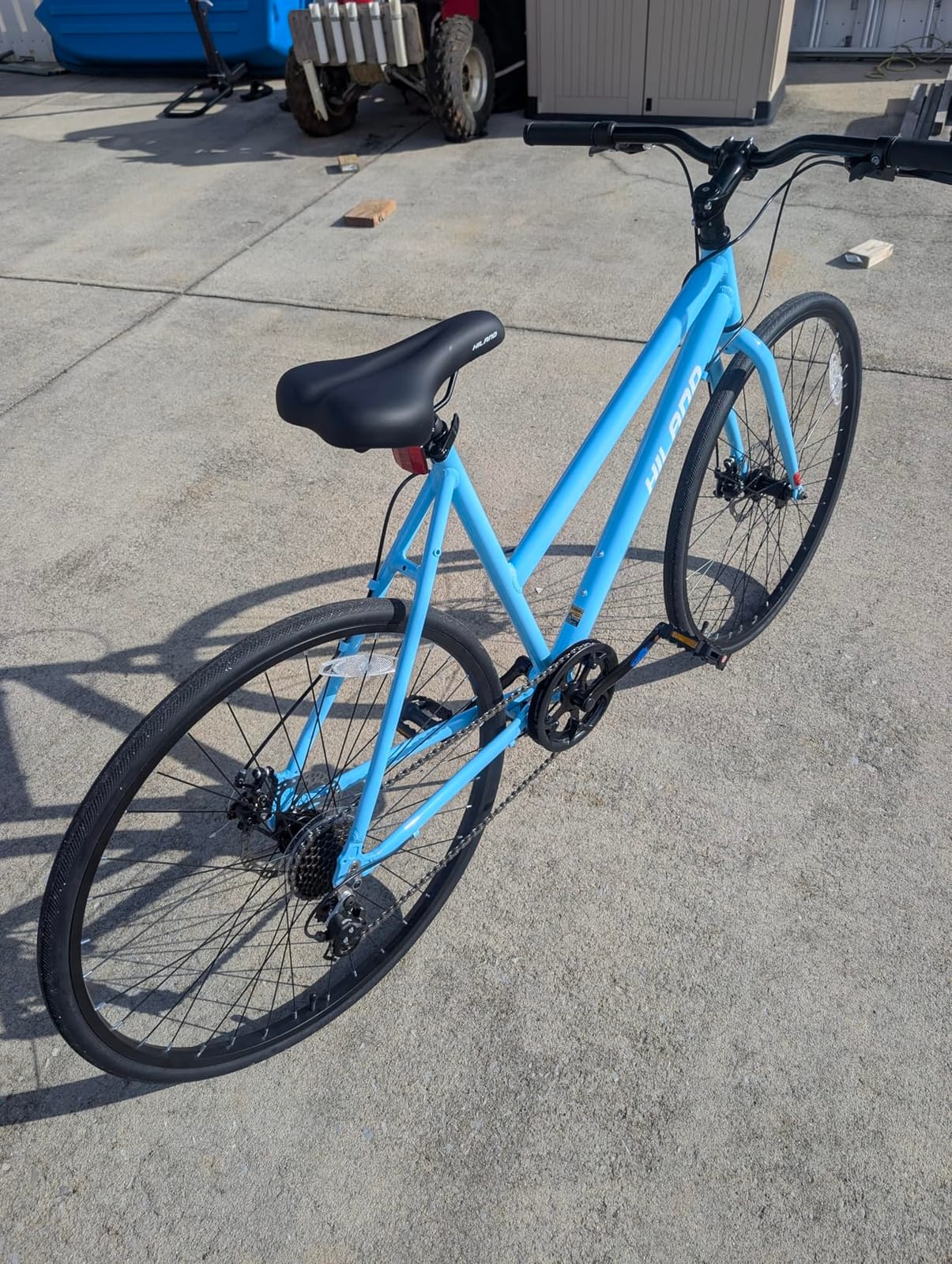 HILAND 700C Hybrid Bike, 7-Speed Urban Commuter Bicycle for Men & Women, Lightweight Aluminum Frame, Dual Disc Brakes, Low-Step Step-Through City Road Bike for Commuting & Fitness customer photo 2