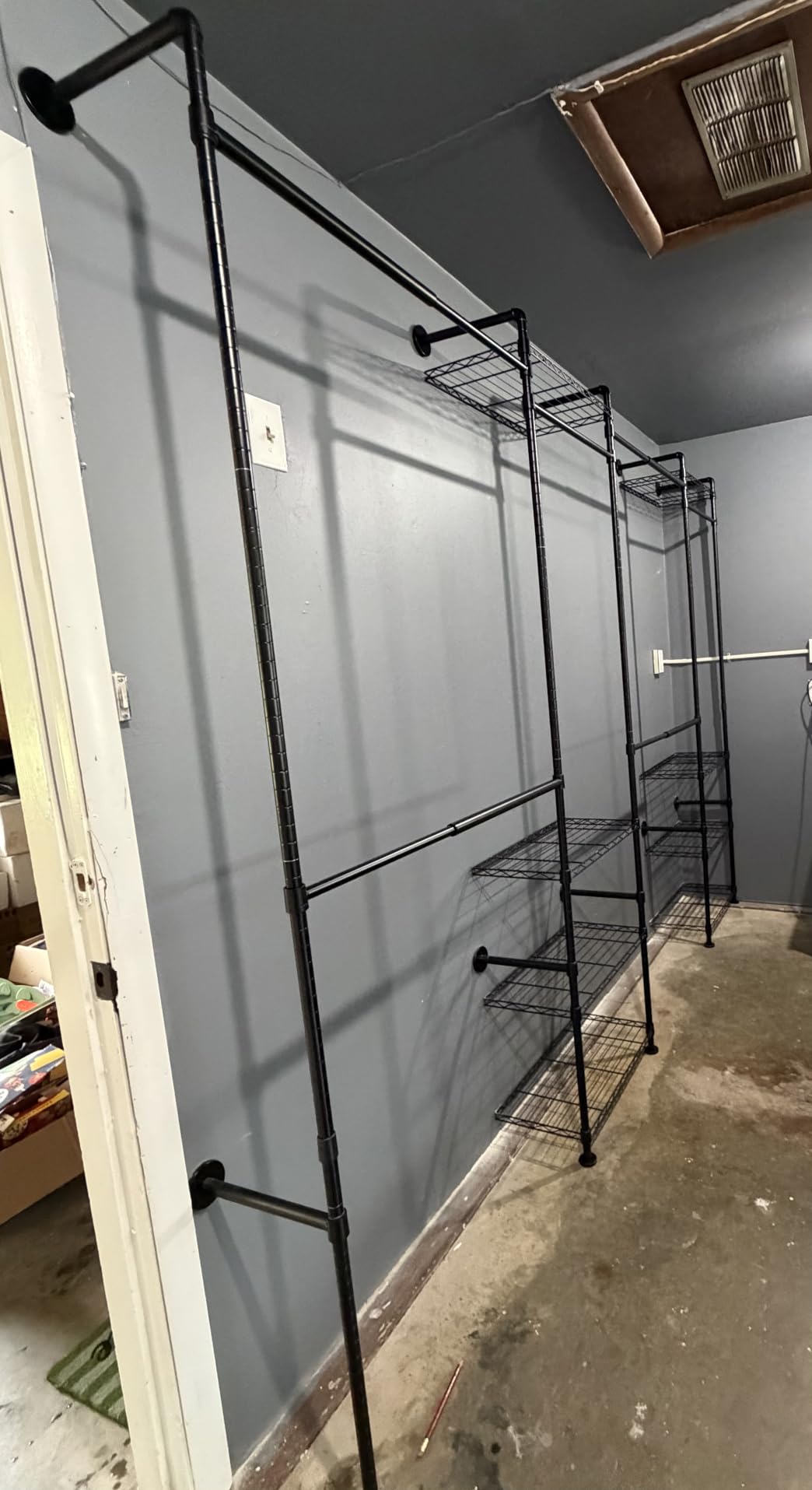 ONBRILL H4 Wall Mounted Closet System, Expandable Industrial Pipe Clothes Rack Clothing Rack for Hanging Clothes, Heavy Duty Closet Organizers and Storage in Wardrobe Closet customer photo 1