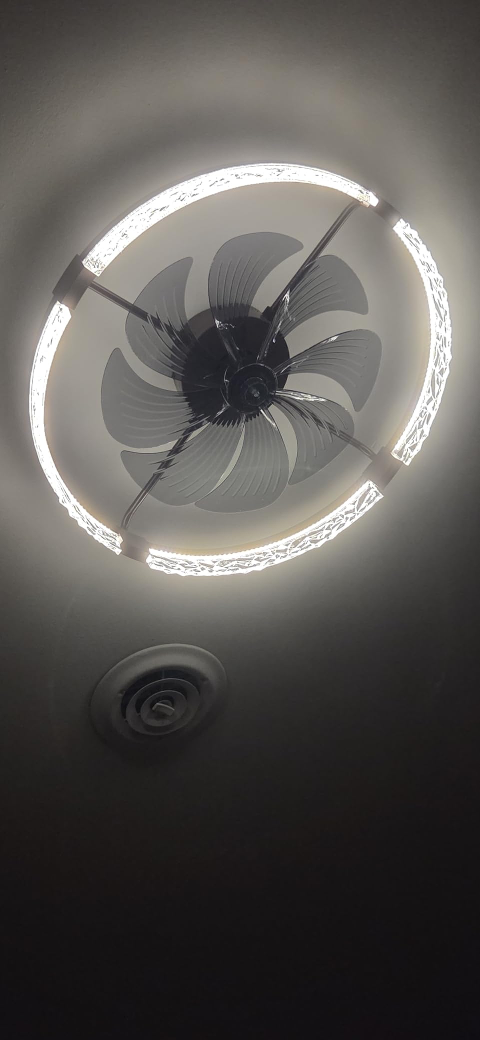ZMISHIBO 24 Inch Ceiling Fans with Lights, Flush Mount Remote & App Control | 3CCT Dimmable LED, DC Motor, Bladeless, Reversible Blade, 6 Speeds, Modern, Low Profile, Enclosed, Bedroom, Kids, Girl, Adult customer photo 2