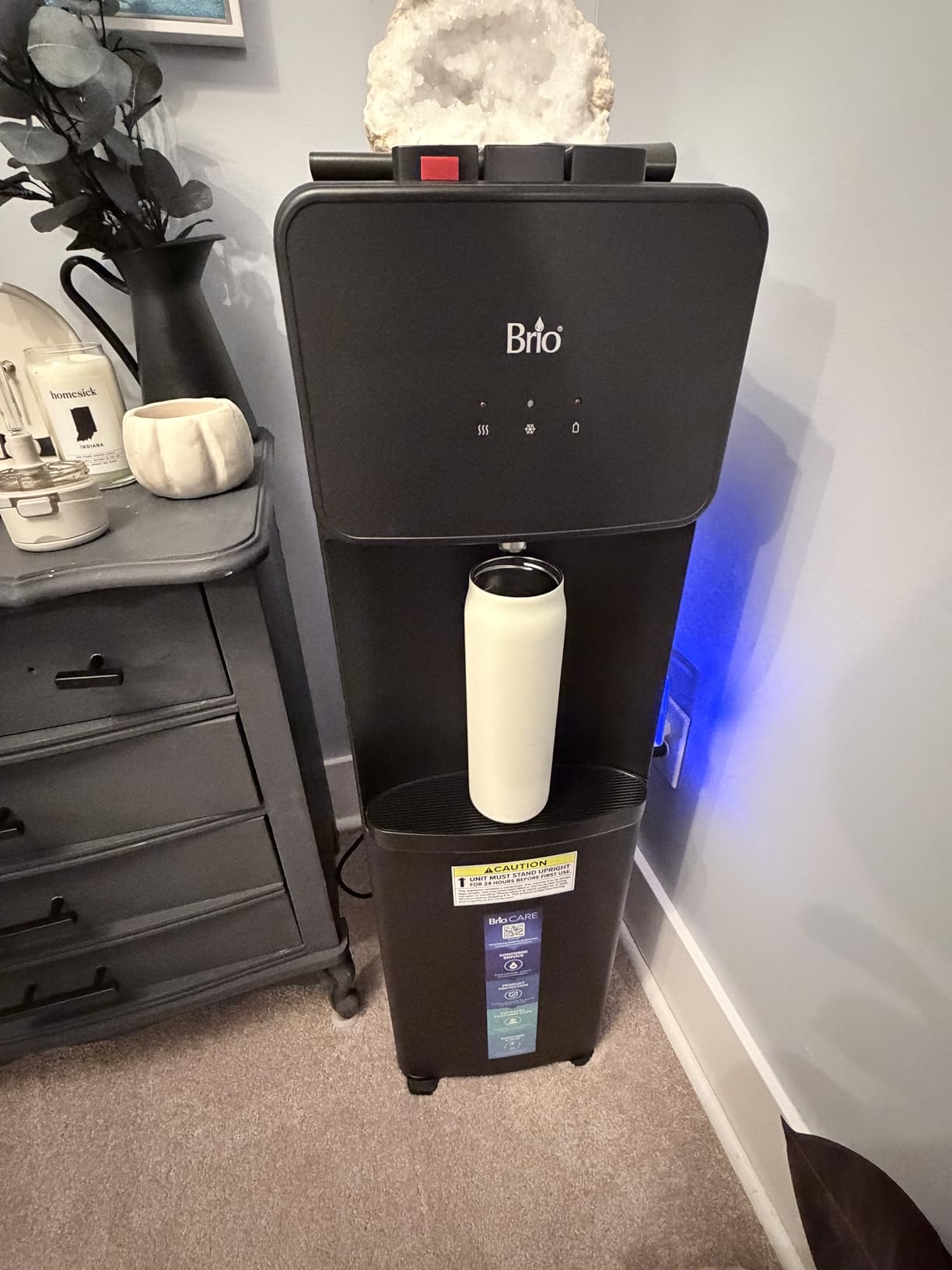 Brio 130 Series Bottom Load Water Cooler Dispenser for 5 Gallon Bottles, Hot, Room & Cold, Great for Home or Office, Child Safety Lock, Empty Bottle Alert, Energy Star 3.0, Black customer photo 1