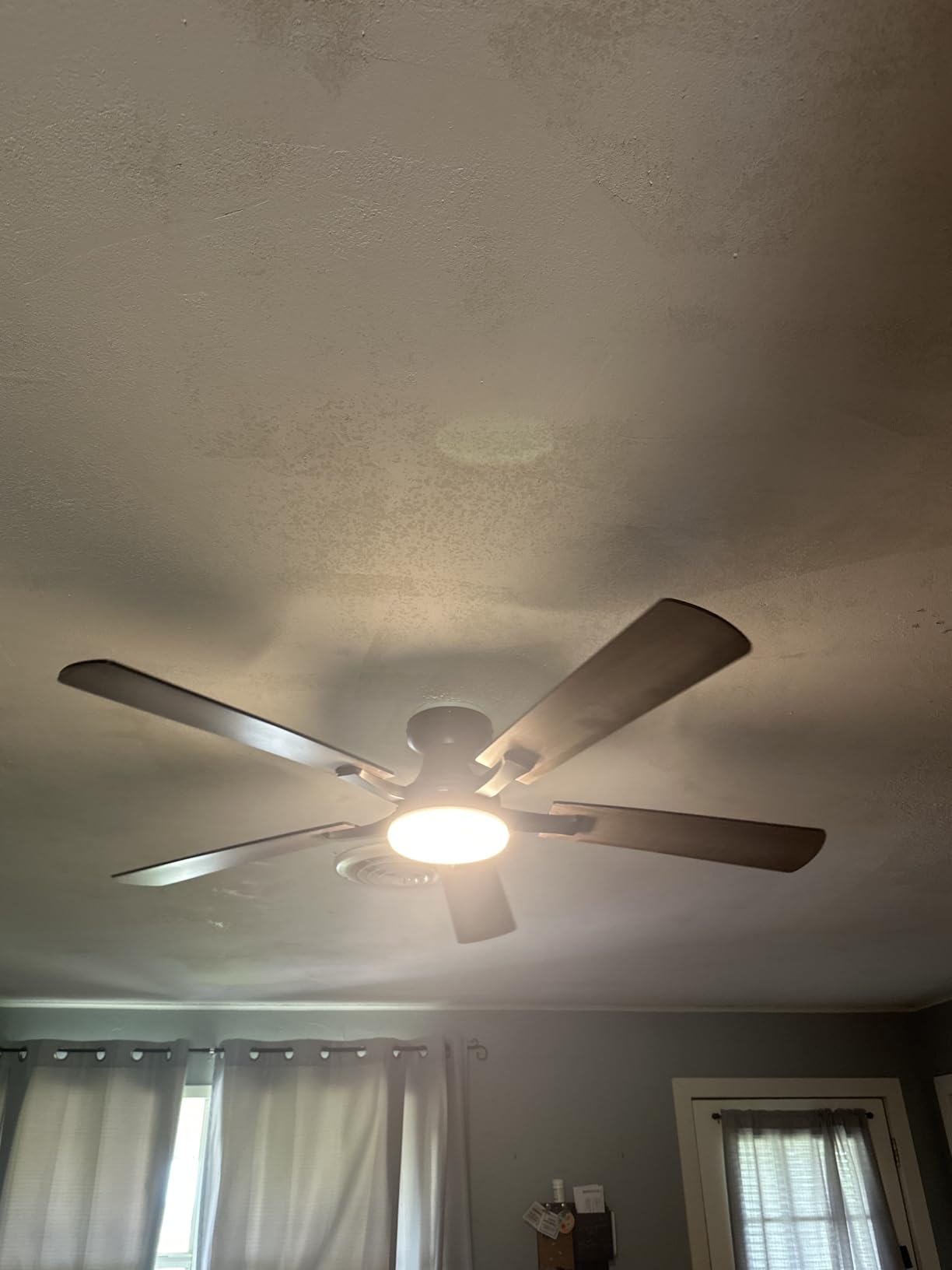 ZMISHIBO 52 Inch Smart Ceiling Fan with RGB Light, Alexa/App/Remote Control | 3000-6000K Dimmable LED, Google Control, WiFi, Low Profile Flush Mount, Reversible Motor, Modern Black for Bedroom/Game Room customer photo 1