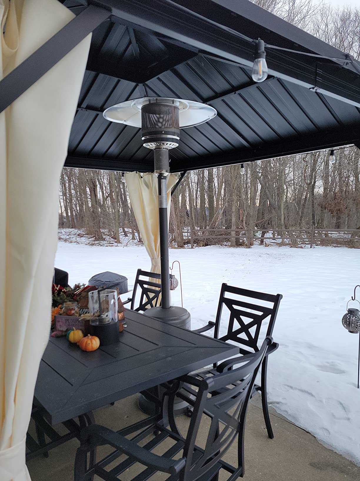 Pamapic 41,000 BTU Propane Patio Heater with Wheels & Cover,CSA Certified Outdoor Heater with Lockable Wheels for Backyard, Balcony,Garden,Weather Resistant(Ink) customer photo 2