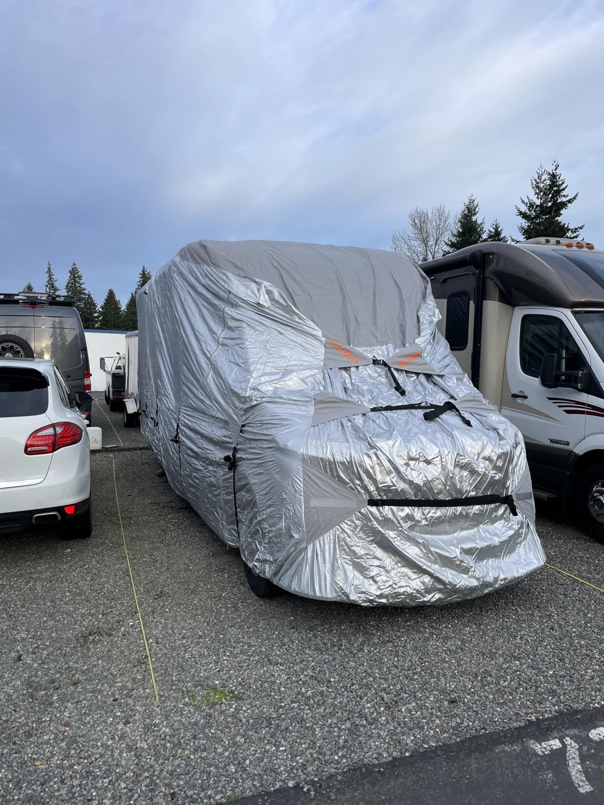 300D Top 5th Wheel RV Cover with Waterproof PU Coating Rip-Resistent & Anti-UV Winter Camper Cover Fits 37' to 41' Toy Hauler customer photo 2