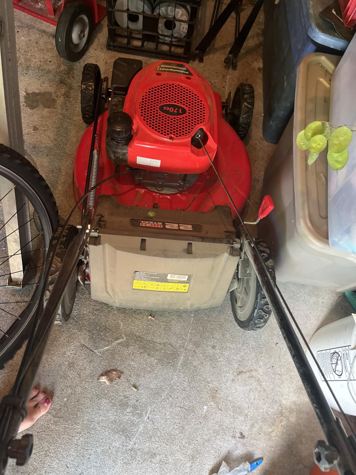 PowerSmart Self Propelled Gas Lawn Mower, 22 in. with 170cc OHV Engine, 2-in-1 Rear-Wheel Drive High Wheels, Red customer photo 1