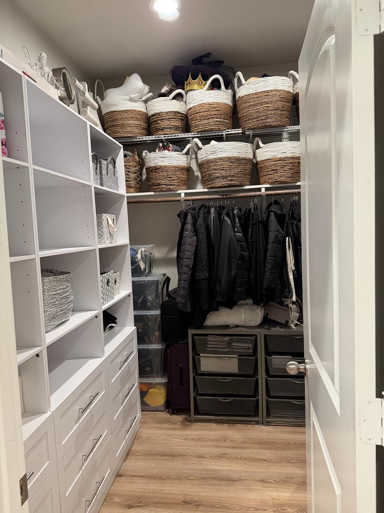 Closet System with 6 Drawers & 8 Shelves, Wood Closet Organizer System with 2 Extra Hanging Rod for Walk in Closet, Modular Closet Organizer System White(4FT) customer photo 2