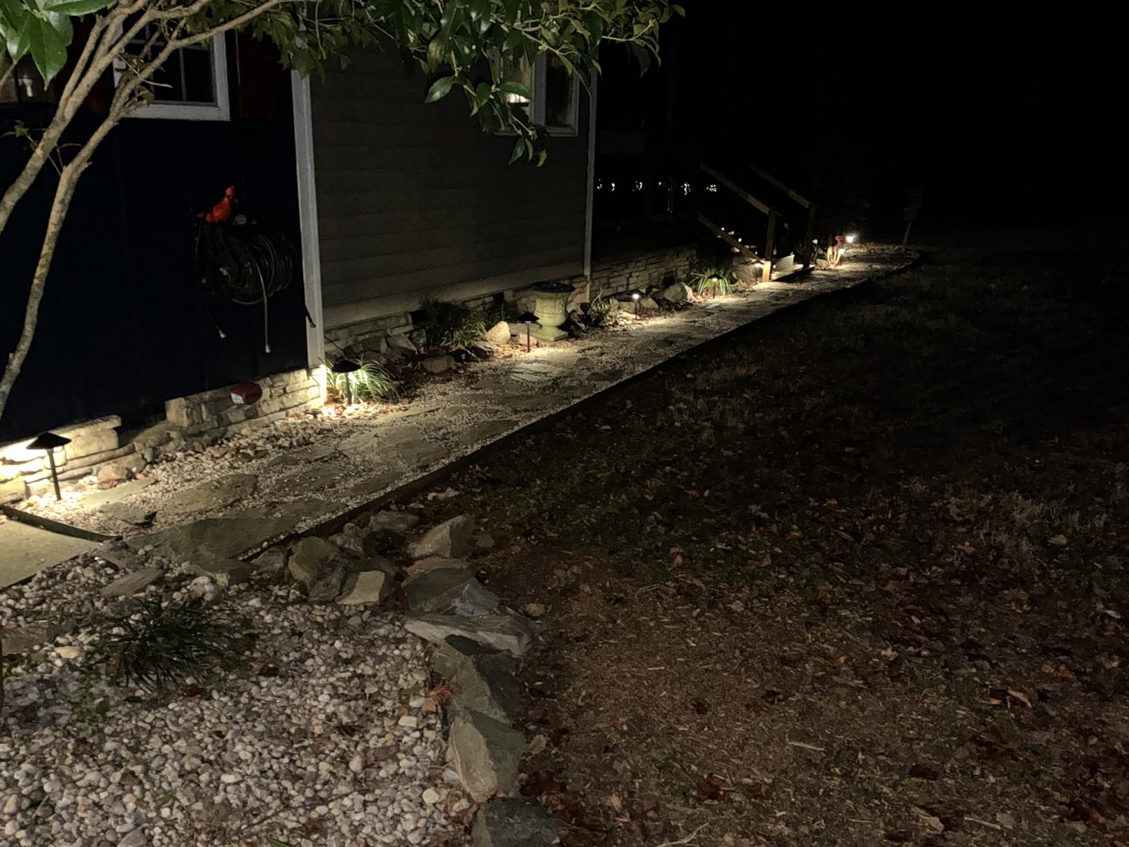 SUNVIE All-in-One LED Low Voltage Landscape Lighting Kit 6 Pathway Lights 2 Spotlights with 60W Photocell Transformer 100FT Wire for Path&Garden, Aluminum, ETL Listed, Dusk to Dawn, Waterproof, 3000K customer photo 2