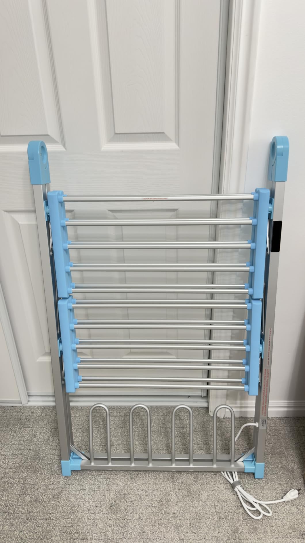 Electric Heating Clothes Drying Rack,Foldable Clothes Drying Rack,Suitable for Drying Clothes, Shoes and Socks.Plug & Play,Silvery Gray,Aluminum Alloy,One-Click Switch(39.37×52.56×25.98in) customer photo 2