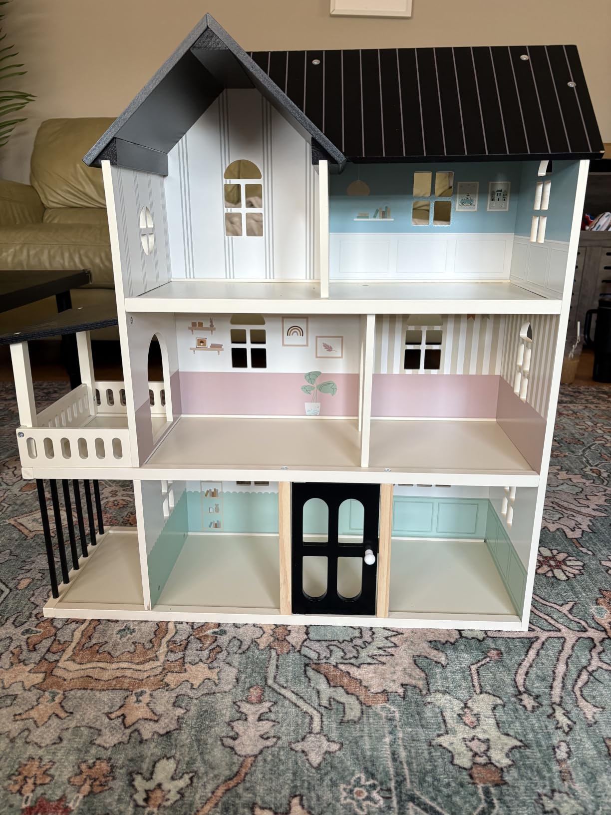 Wooden Dollhouse for Kids, 6-Room Modern-Style Toy Doll House Playset | with 26-Piece Furniture Set, Functional Doors, 1:12 Scale Open-Plan Design for 4-6 Inch Dolls, Creative STEM Gift for Ages 3+ customer photo 1