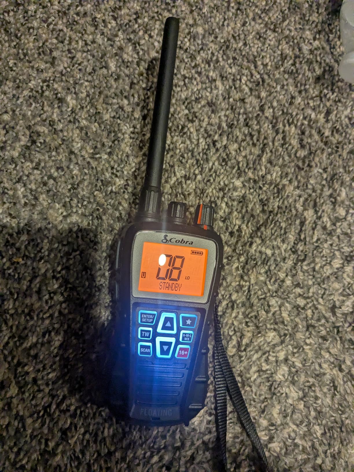 Cobra BlueBound 350 VHF Handheld Marine Radio, Black - 6-Watt, Floats | Long Range, NOAA Weather Alerts, International Functionality, IPX7 Waterproof, USB-C, Submersible, LCD Screen, Belt Clip customer photo 1