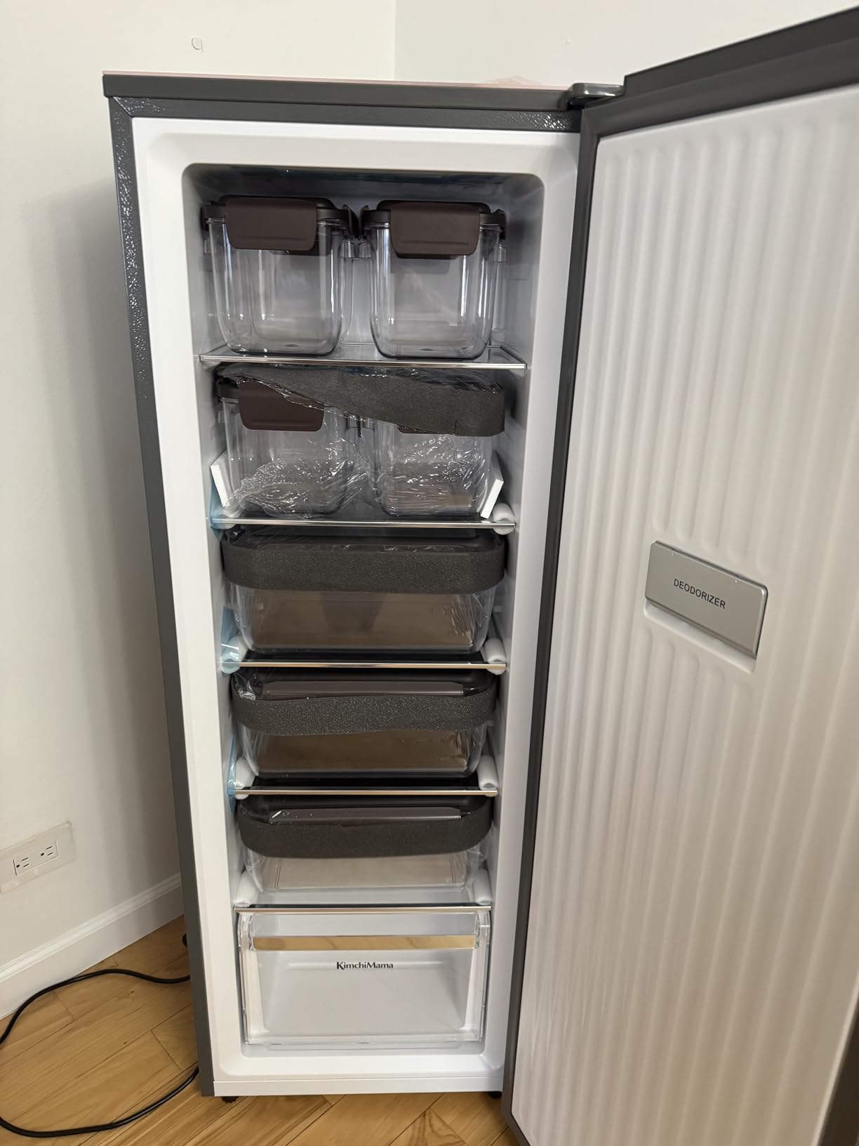 Slim Kimchi Refrigerator w Glass Door - Satin Beige - 4.3 cu ft | For Kimchi Storage, Fermentation, Fridge, & Freezer - Sleek & Compact, Precise Temp Control, 7 Containers, Deodorizing Filter customer photo 1