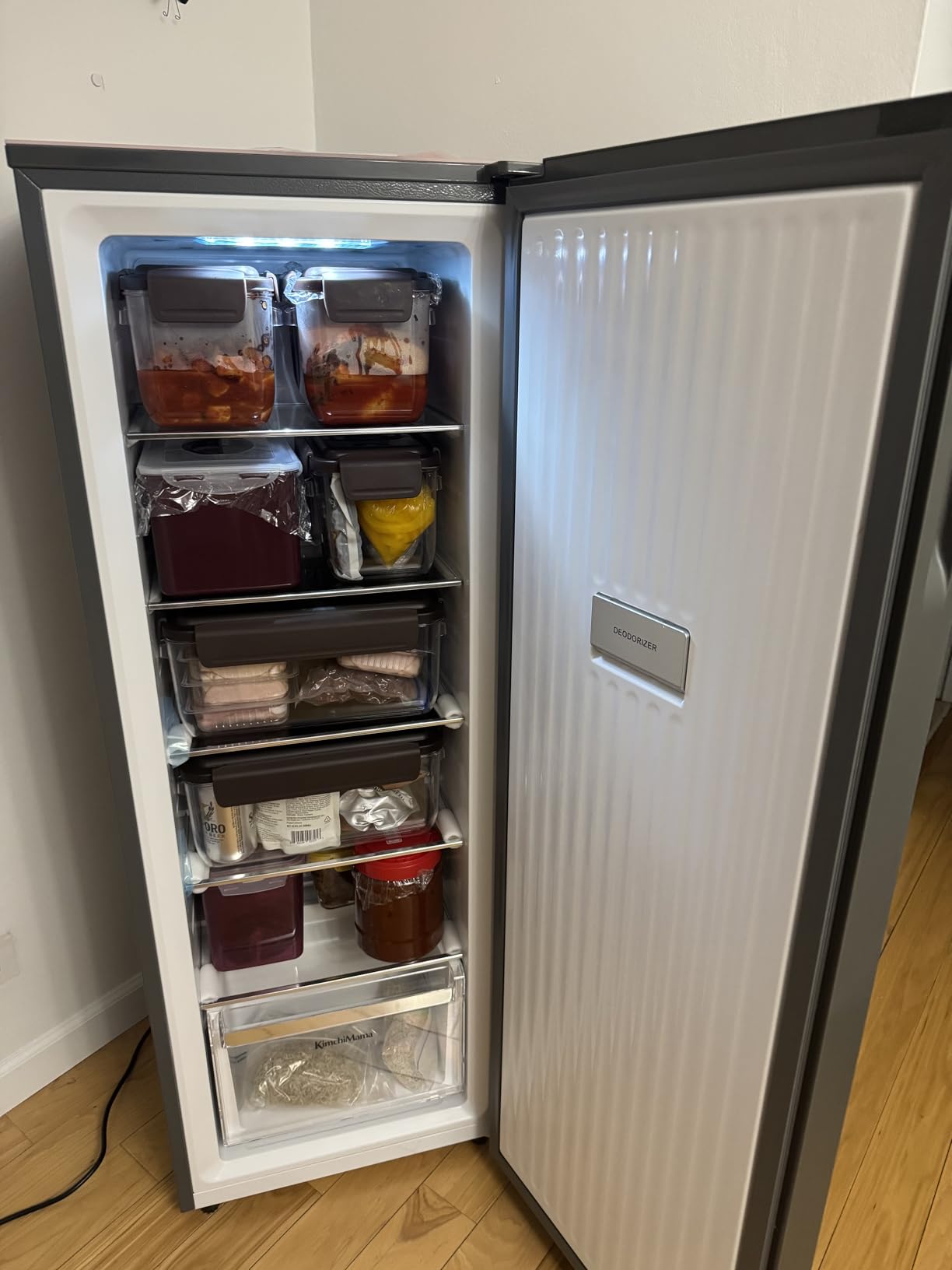 Slim Kimchi Refrigerator w Glass Door - Satin Beige - 4.3 cu ft | For Kimchi Storage, Fermentation, Fridge, & Freezer - Sleek & Compact, Precise Temp Control, 7 Containers, Deodorizing Filter customer photo 2