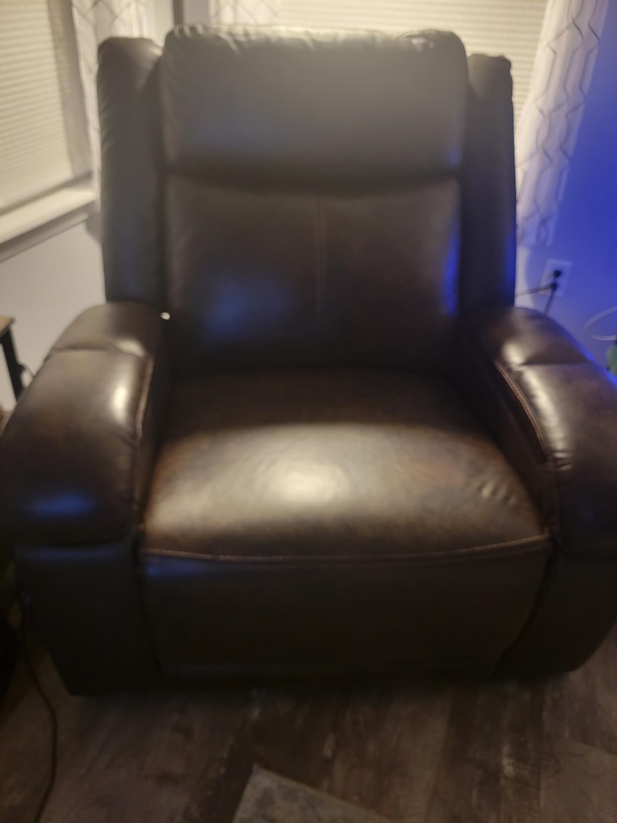 Watson & Whitely Oversized Genuine Leather Wall Hugger Power Recliner, Cafe customer photo 2