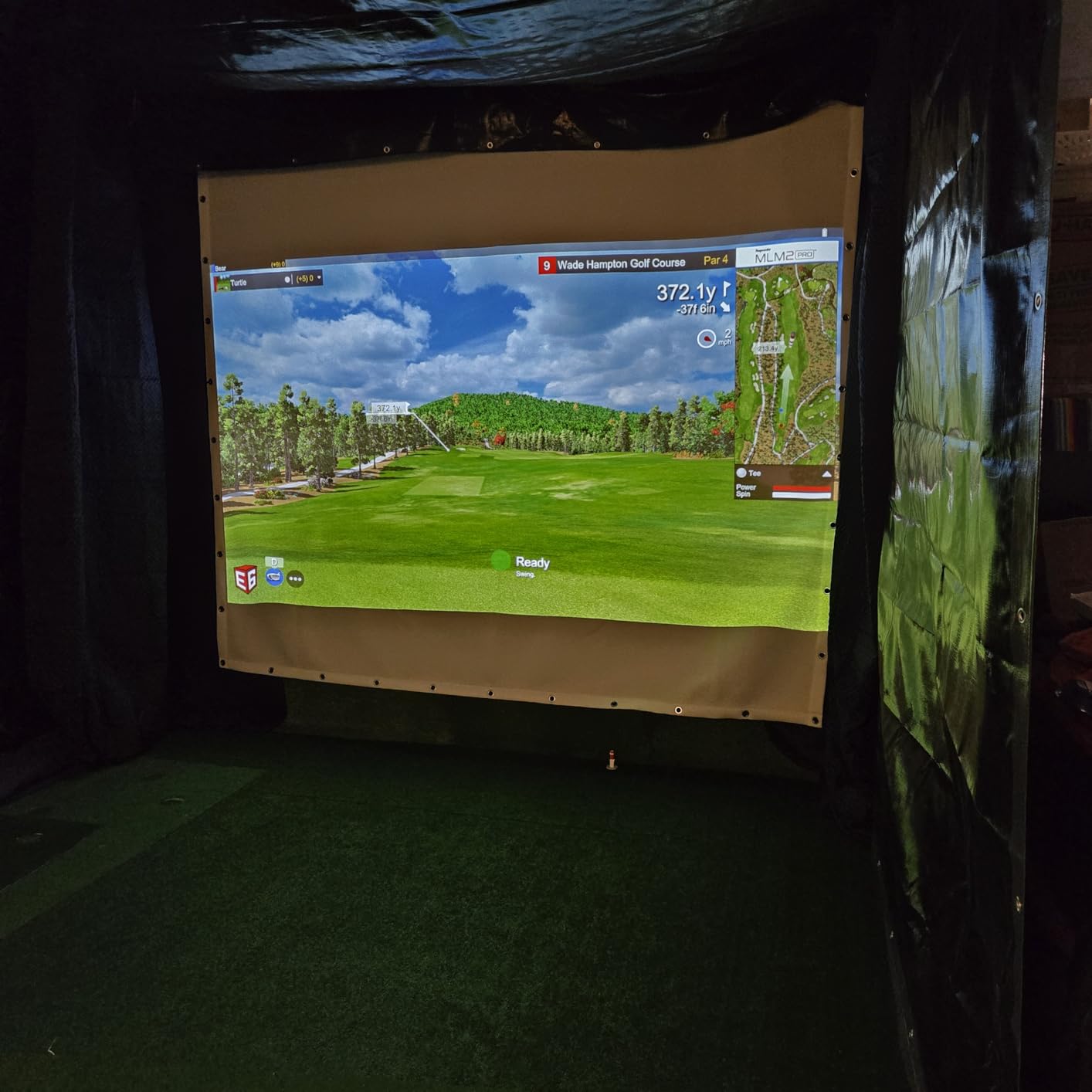 Golf Simulator Impact Screen, 3D Air Mesh Impact Screen for Golf Training Indoor/Outdoor, HD Projector Screen for Home Hitting Practice with Grommet Holes & Bungee Cords customer photo 1
