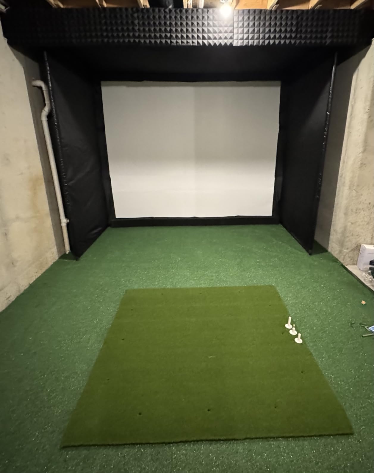 Golf Simulator Enclosure Kit with Premium HD Impact Screen, Full Safety Padding & Blackout Curtain, Home Golf Sim Setup Launch Monitors Compatible, Indoor Cage Net Golfing Accessories customer photo 1