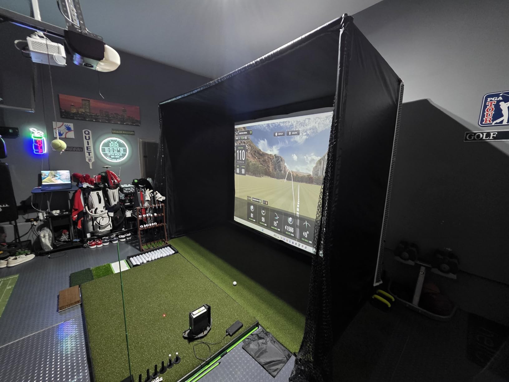 Golf Simulator Enclosure Kit with Premium HD Impact Screen, Full Safety Padding & Blackout Curtain, Home Golf Sim Setup Launch Monitors Compatible, Indoor Cage Net Golfing Accessories customer photo 2