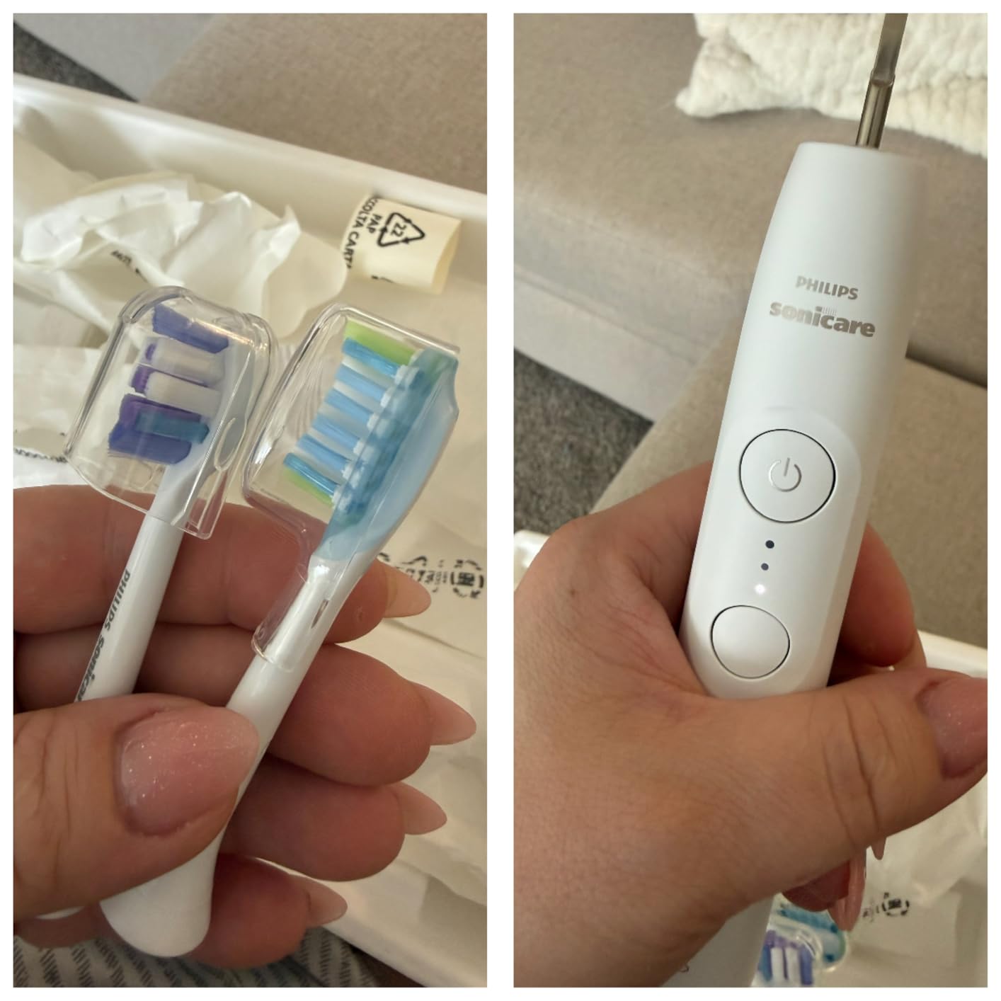 Philips Sonicare 6500 Rechargeable Electric Toothbrush, 2 Brush Head, White | 1000% More Plaque Removal, Visual Pressure Sensor, 9 Brush Settings, App Connected, 21-Day Battery, Travel Case, HX7410/10 customer photo 1